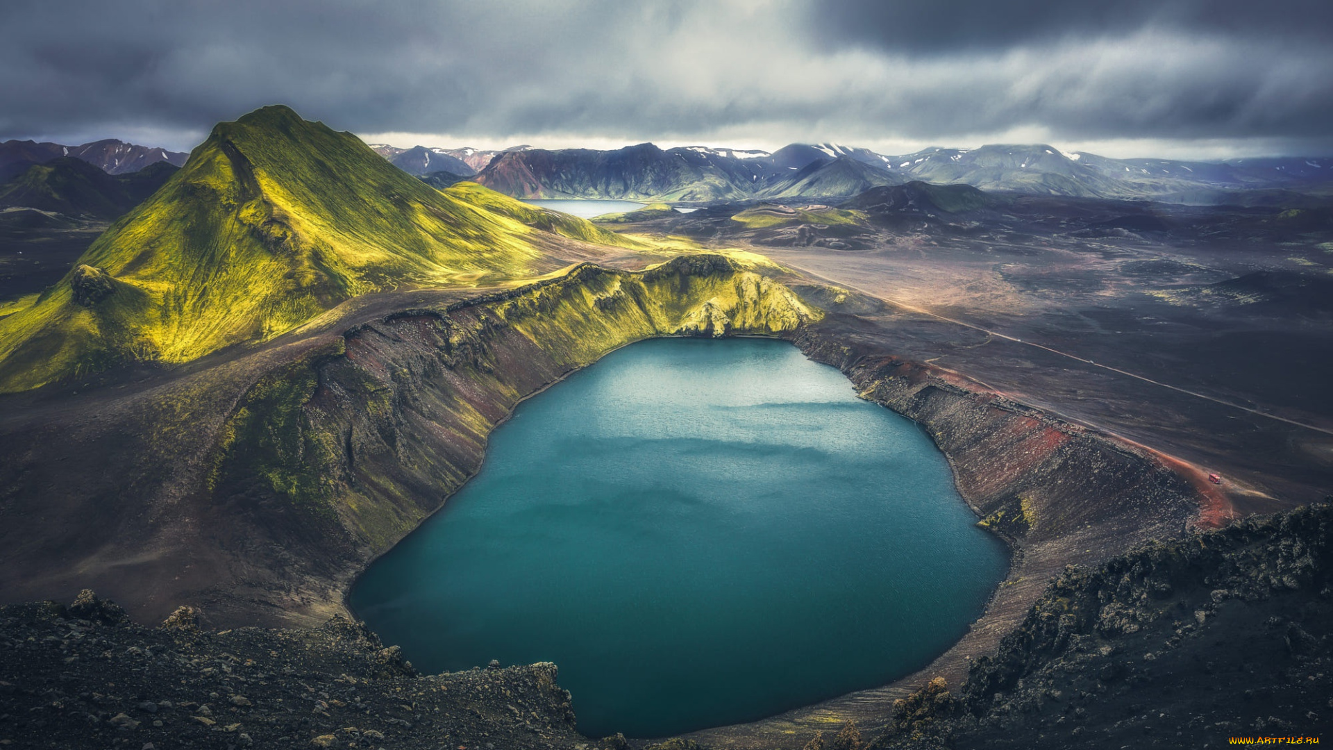 природа, реки, озера, небо, горы, озеро, берег, вид, высота, водоем