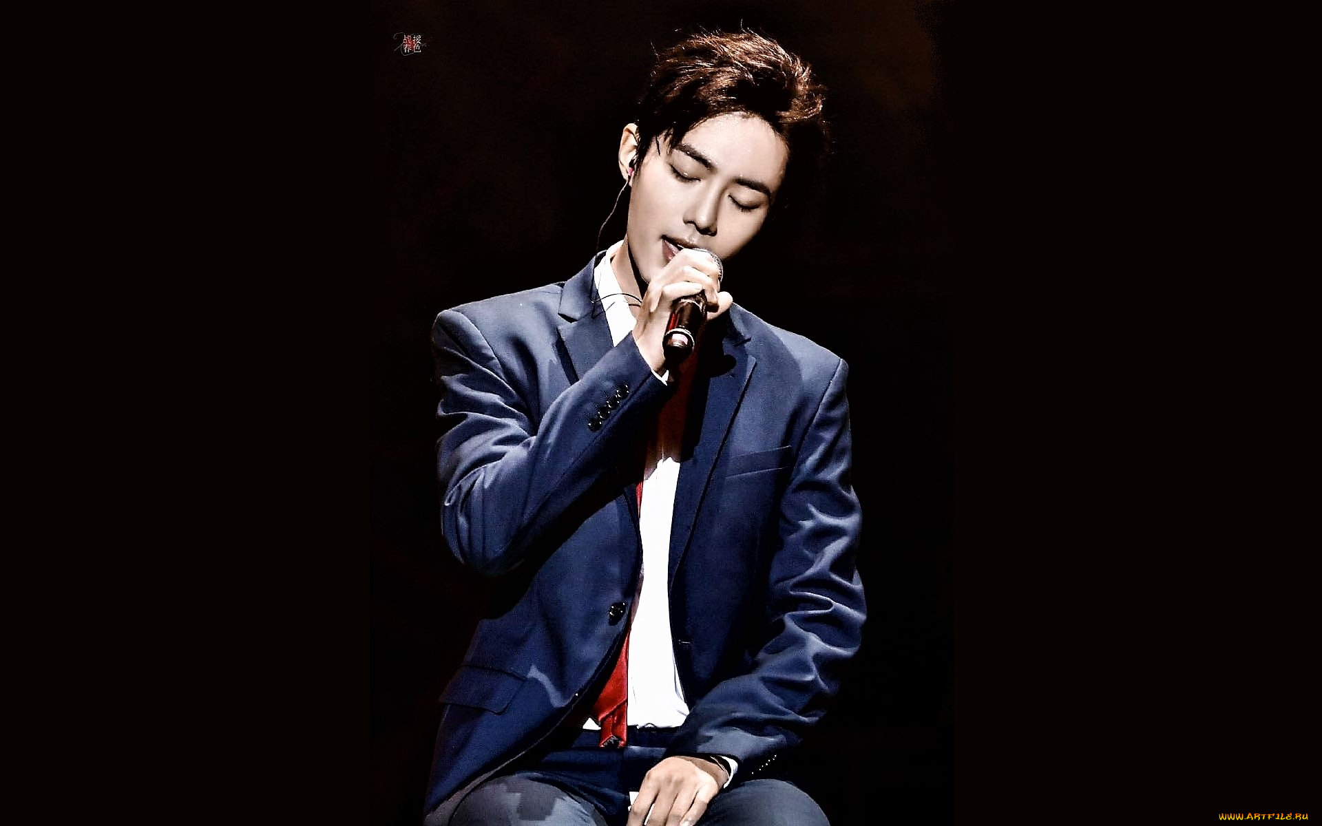 мужчины, xiao, zhan, актер, певец, микрофон, пиджак