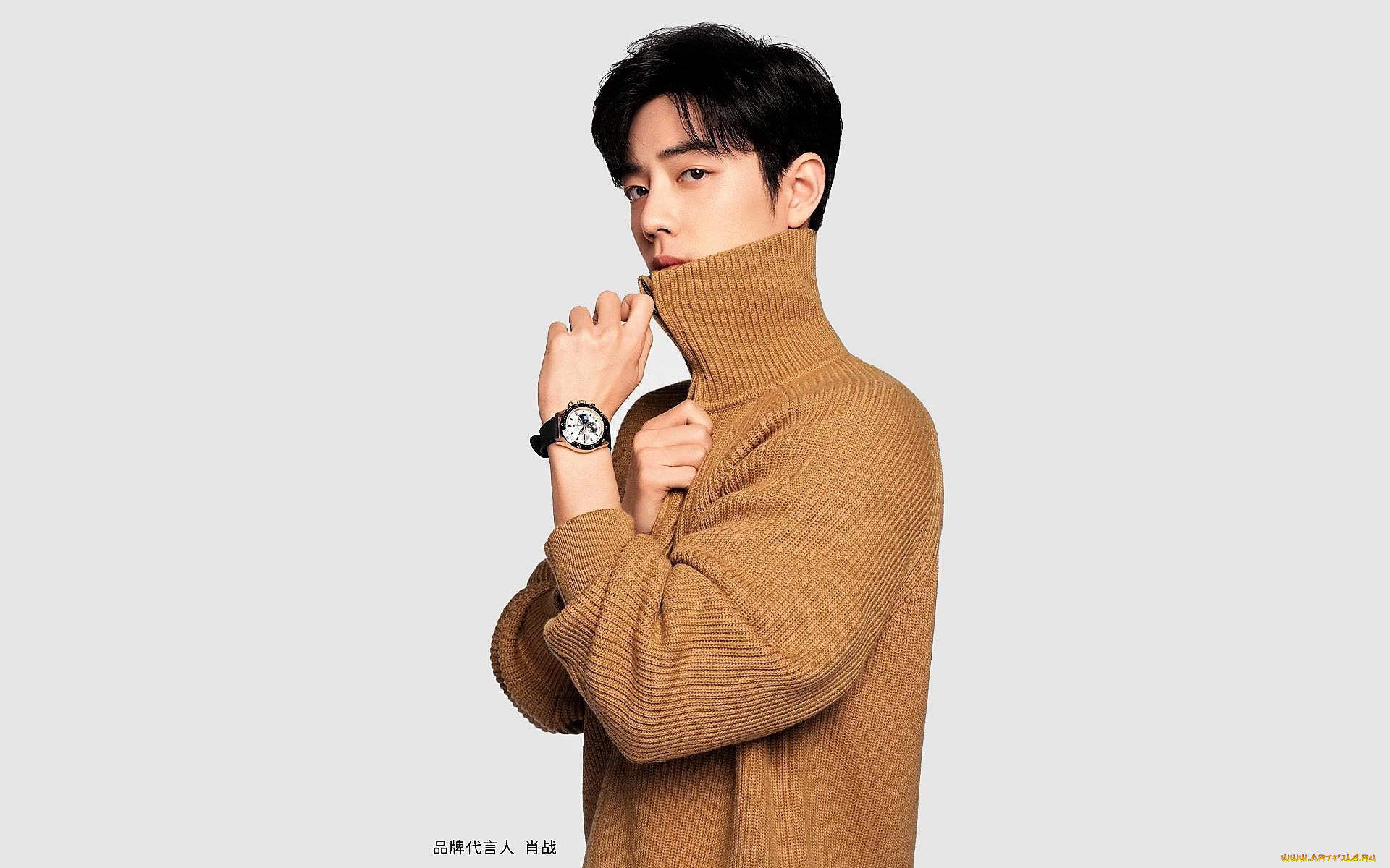 мужчины, xiao, zhan, актер, свитер, часы