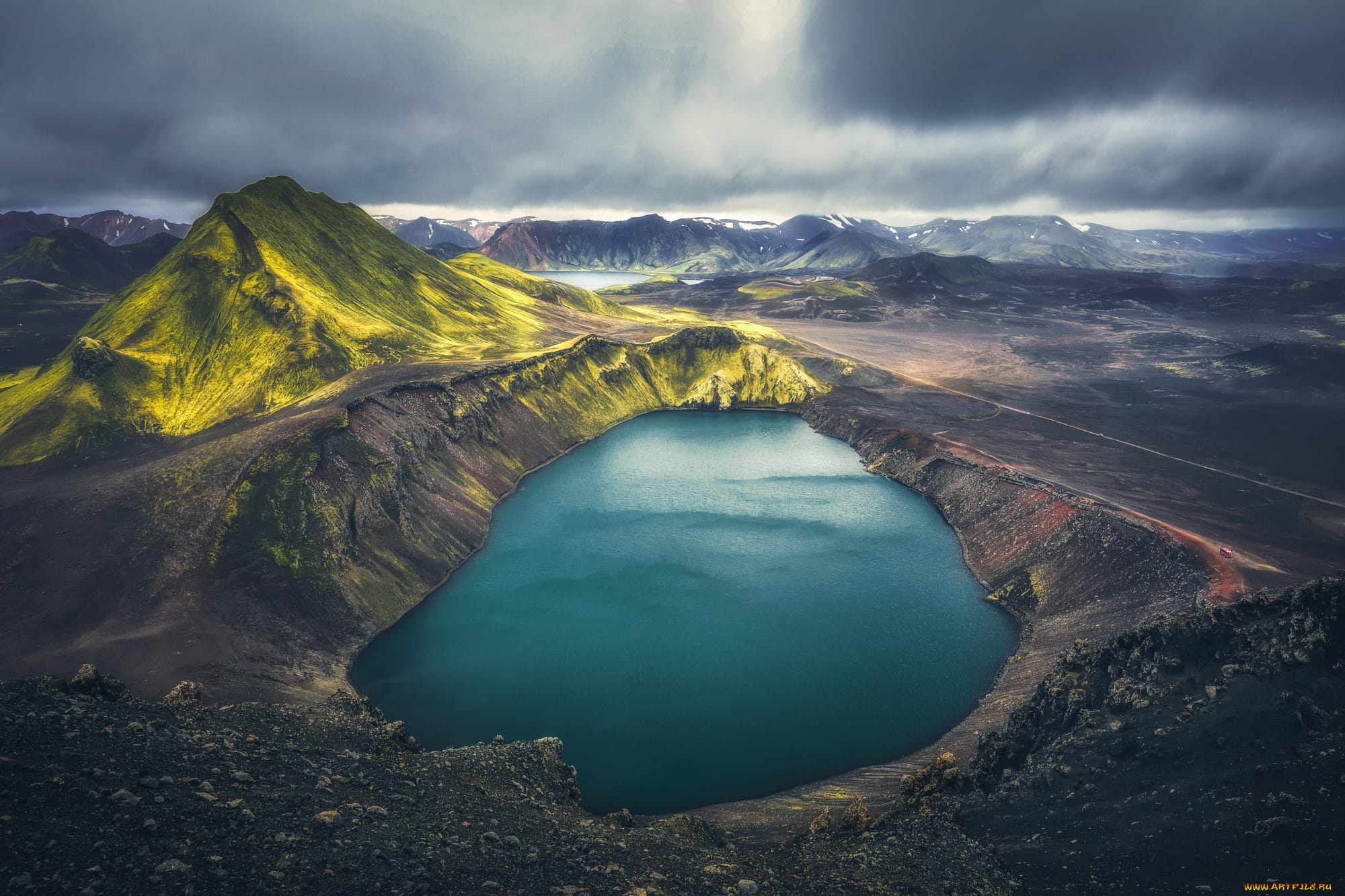 природа, реки, озера, небо, горы, озеро, берег, вид, высота, водоем