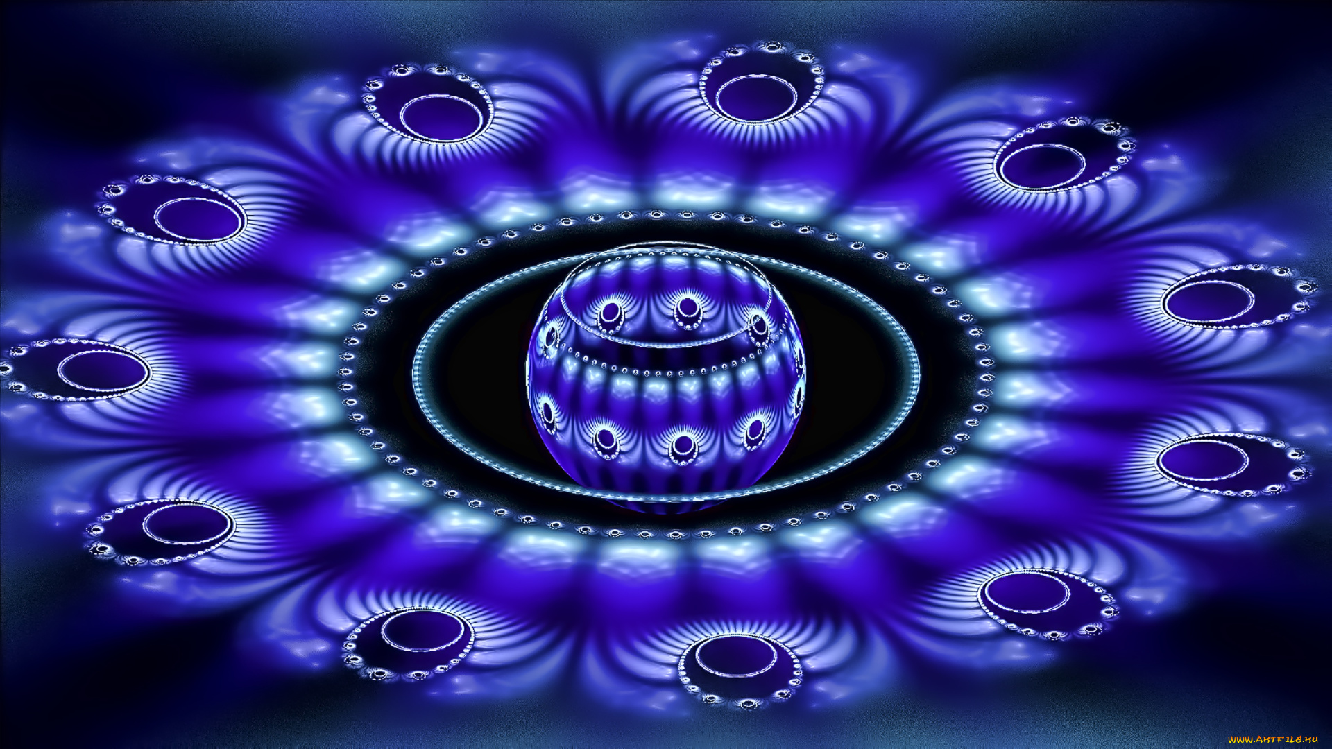 3д, графика, фракталы, , fractal, шар, кольца, орнамент
