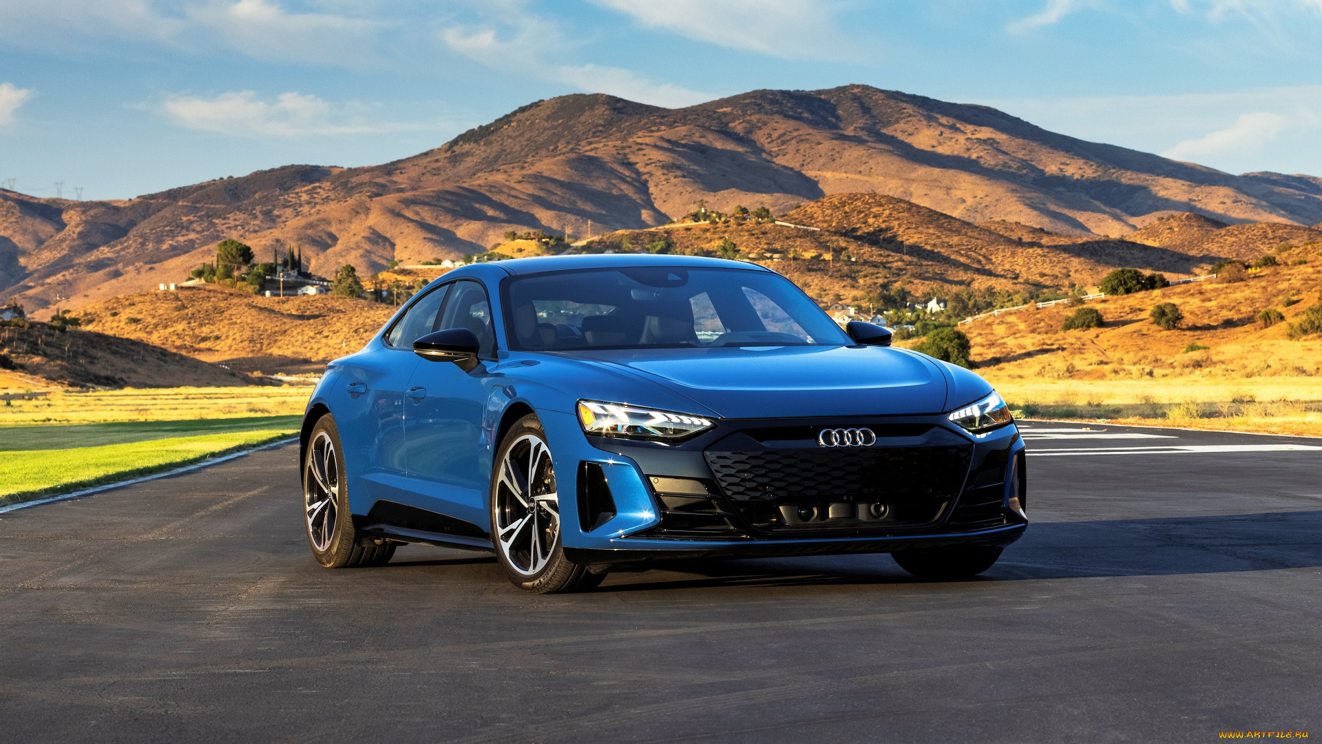 audi, e-tron, gt, quattro, 2022, автомобили, audi, синий, горы