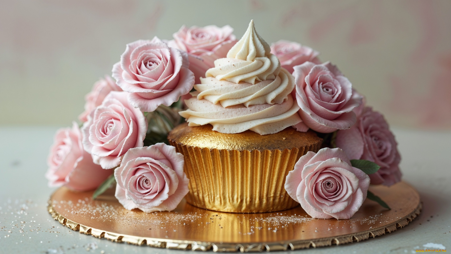 еда, пирожные, , кексы, , печенье, розы, капкейк, крем