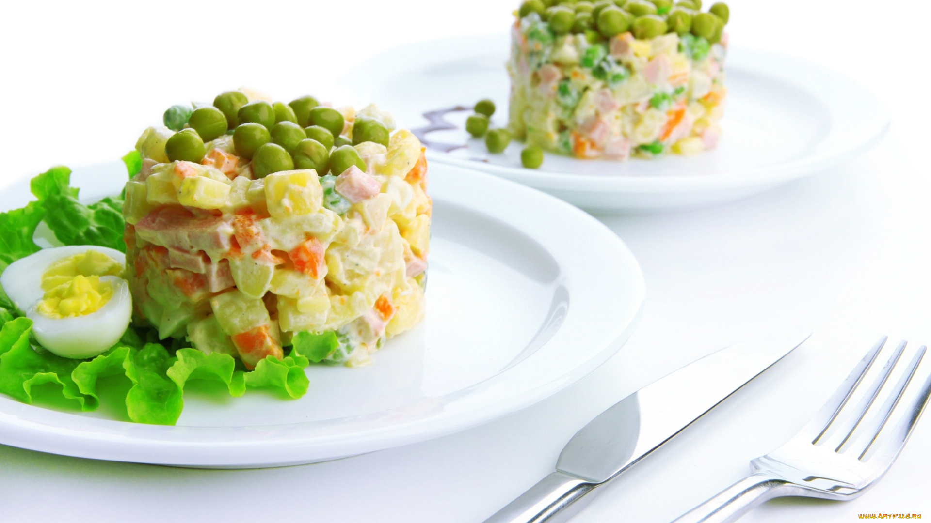 еда, салаты, , закуски, яйцо, салат, горошек