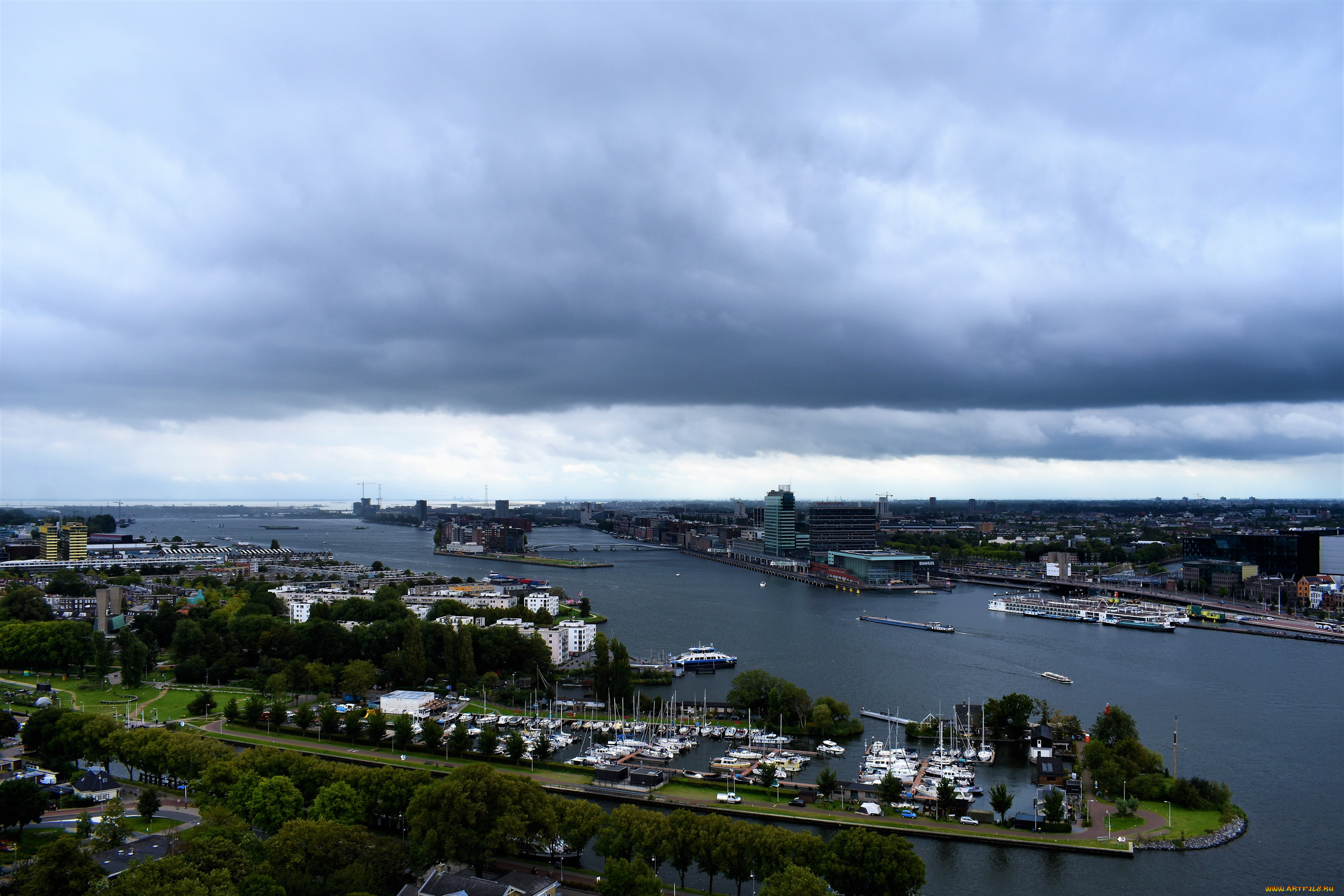 города, амстердам, , нидерланды, панорама