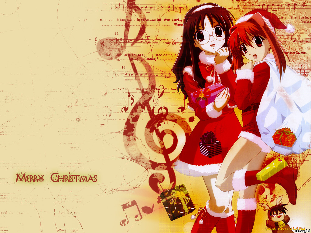 аниме, merry, chrismas, winter