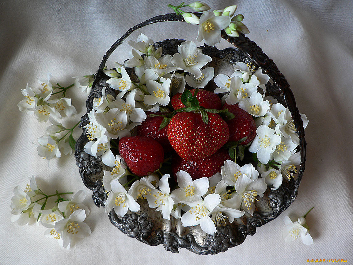 еда, клубника, земляника