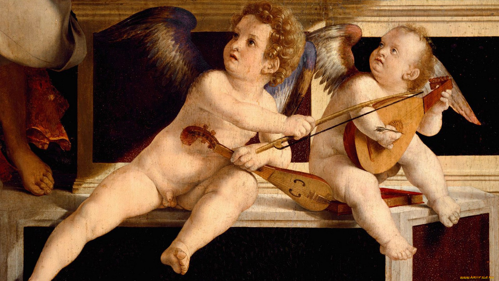 ангелы, рисованные, живопись