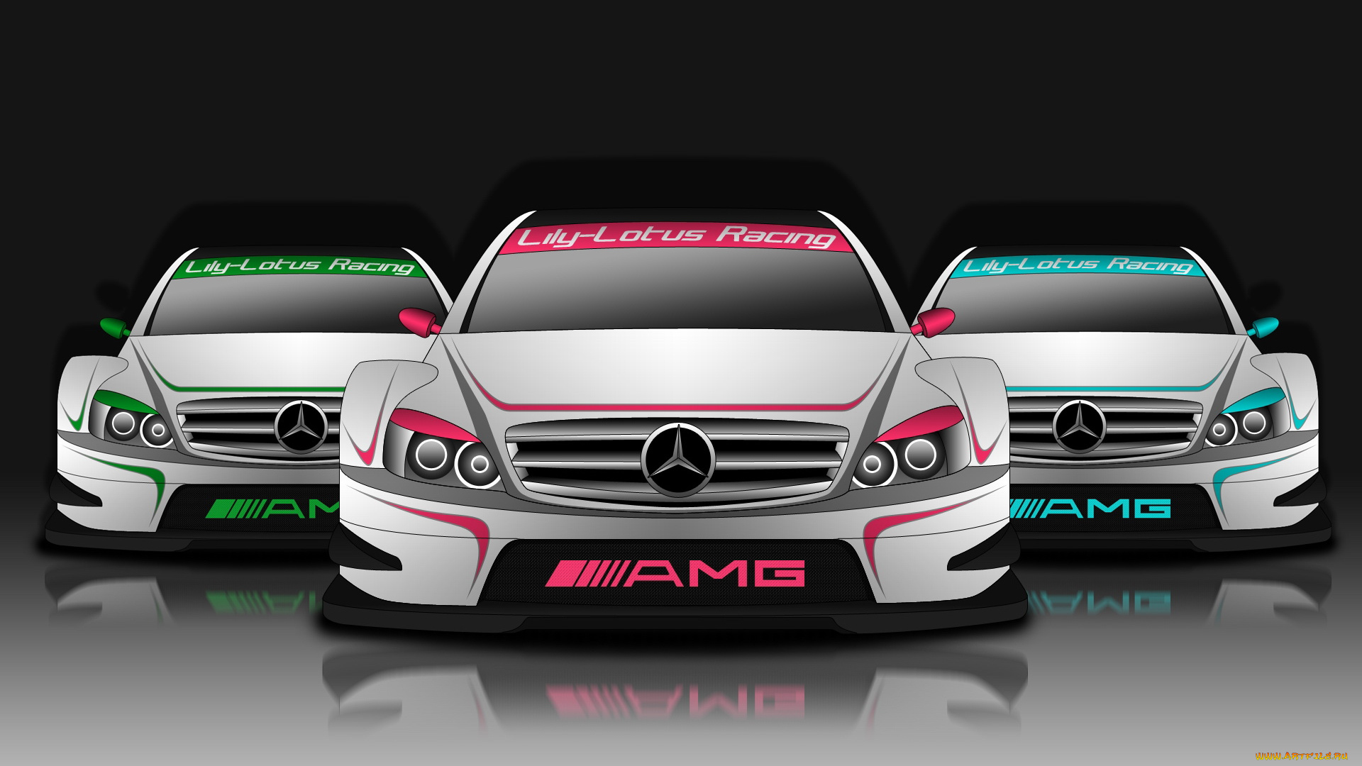 векторная, графика, dtm, mersedes, amg