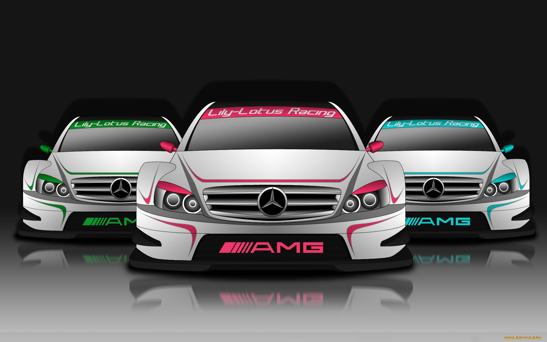 векторная, графика, dtm, mersedes, amg