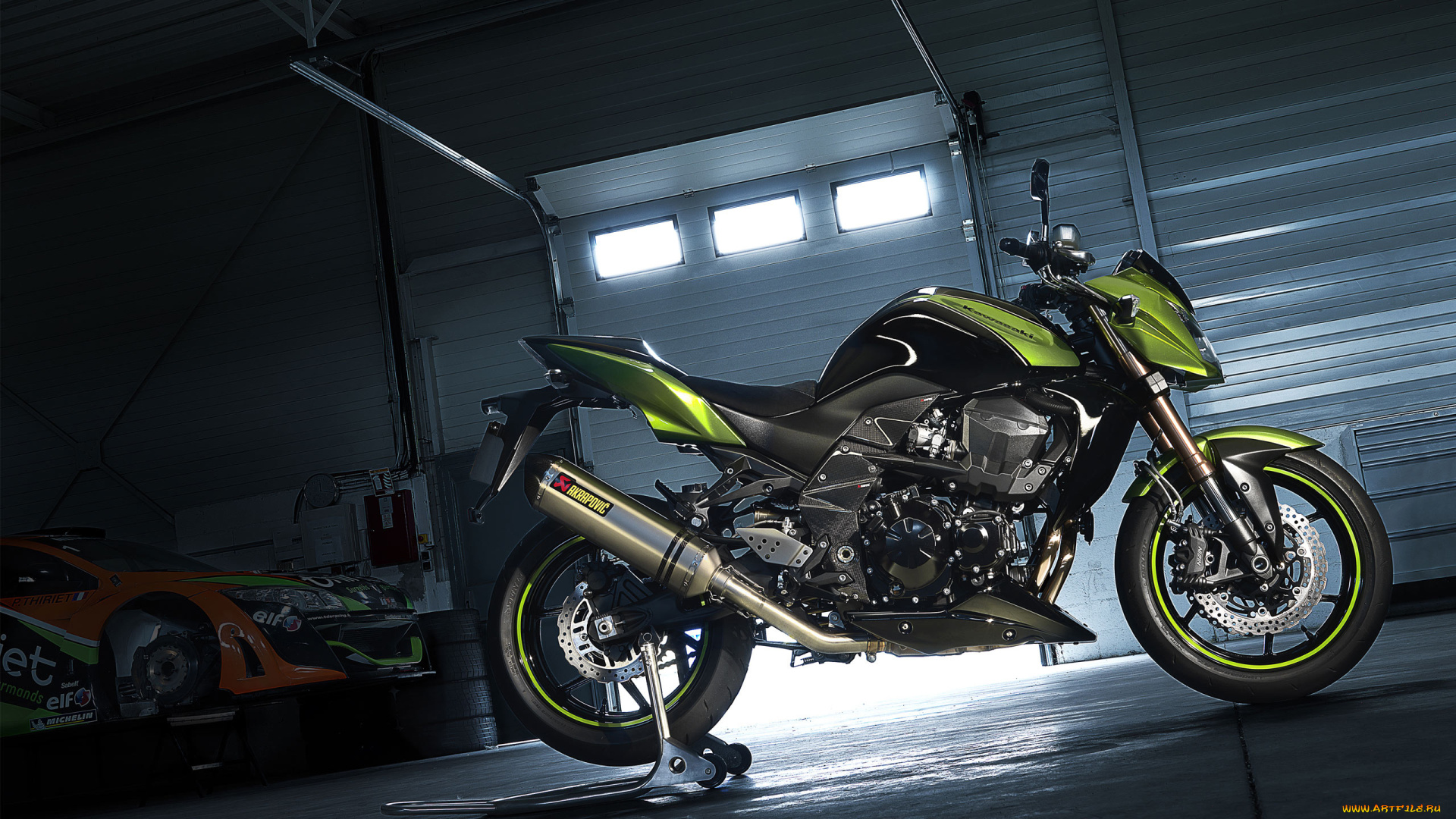 kawasaki, z750r, мотоциклы, кавасаки, мото, гараж