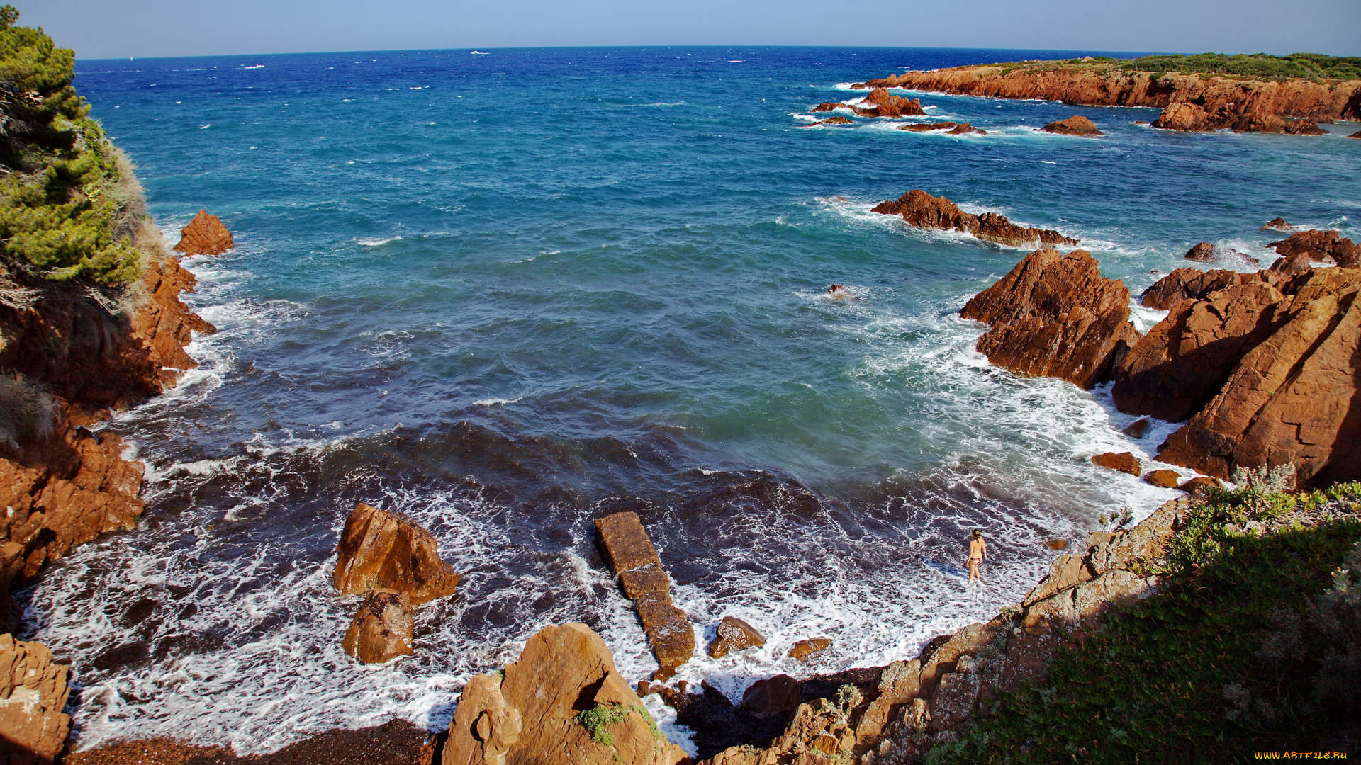 франция, лазурный, берег, природа, побережье, море