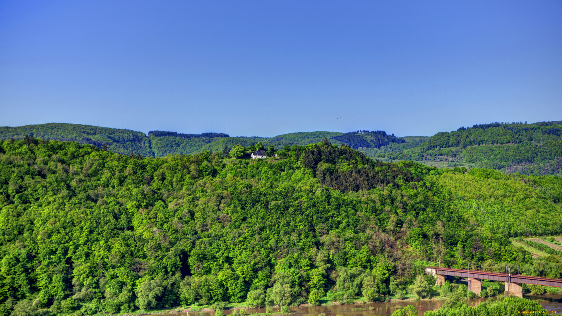 германия, эдигер, эллер, природа, пейзажи, поля, леса, река