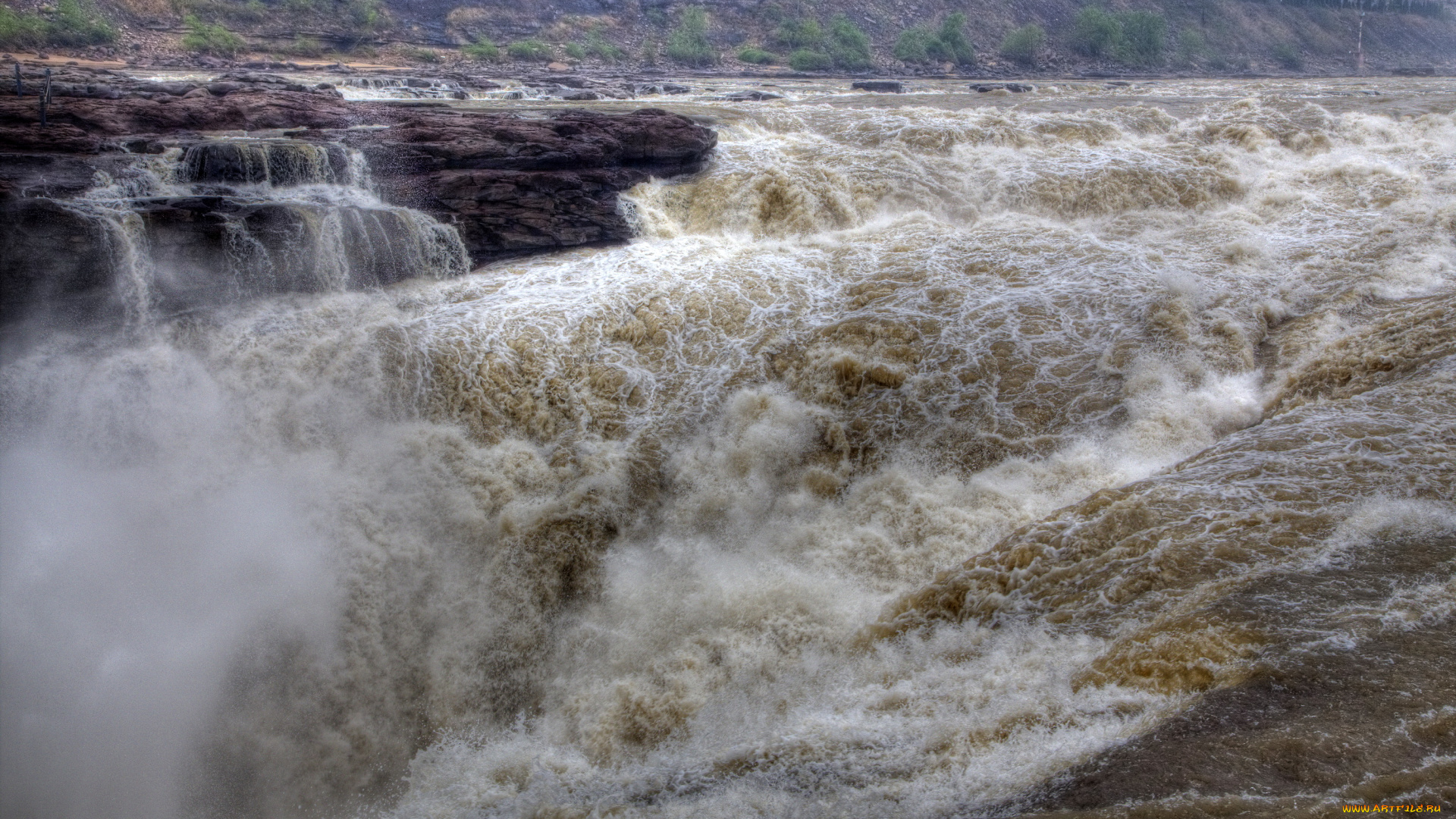 hukou, waterfall, китай, шэньси, природа, водопады, водопад