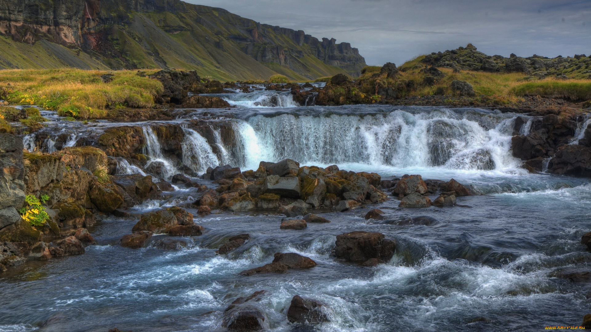 природа, водопады, река, водопад, камни