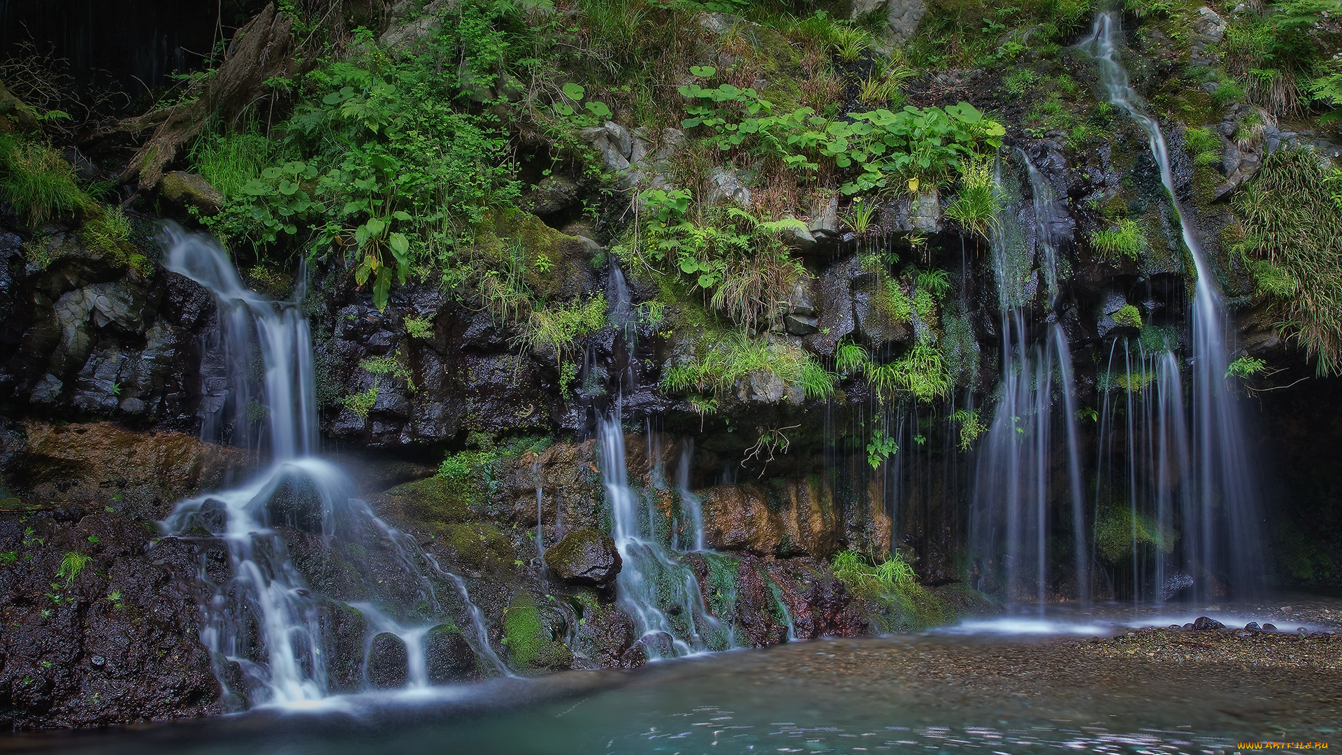 природа, водопады, вода, потоки