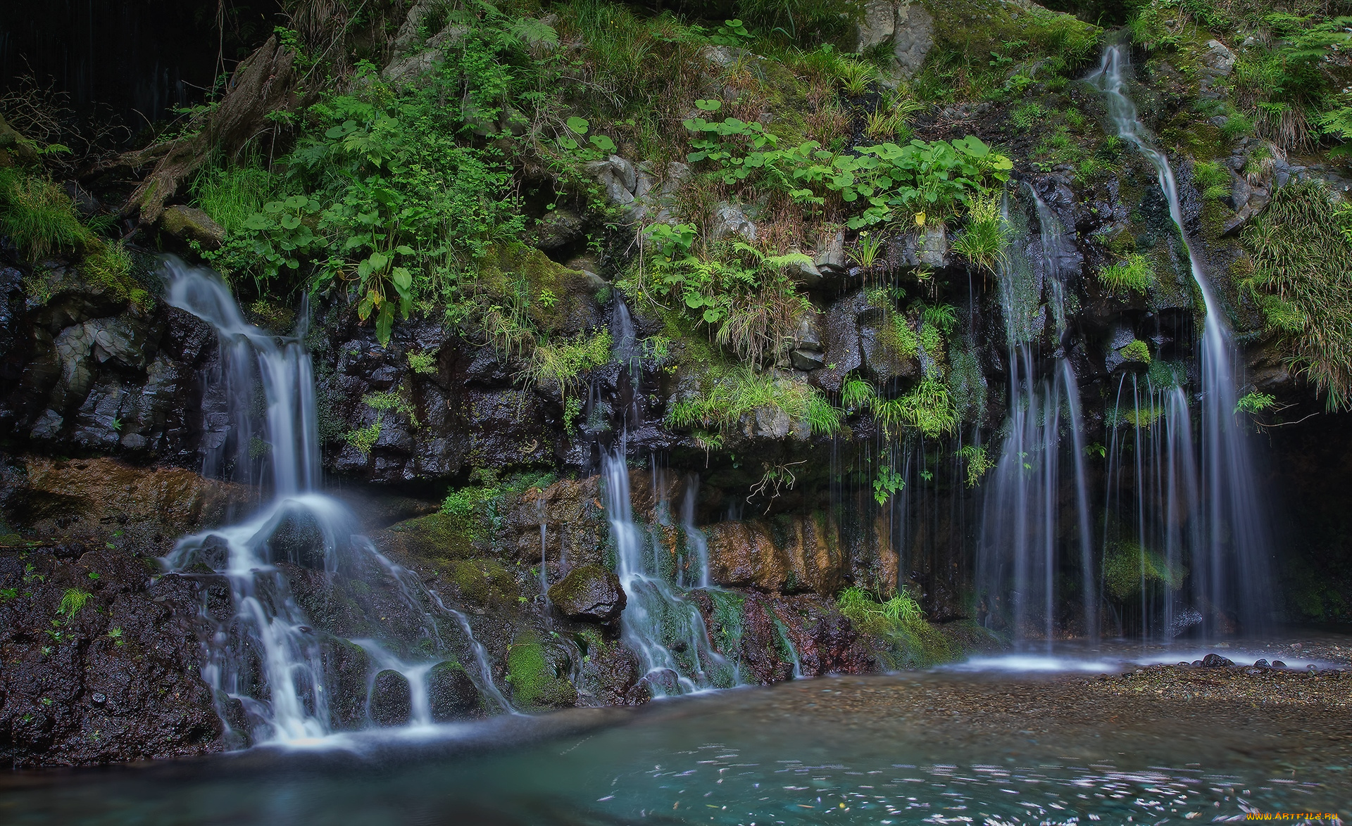 природа, водопады, вода, потоки