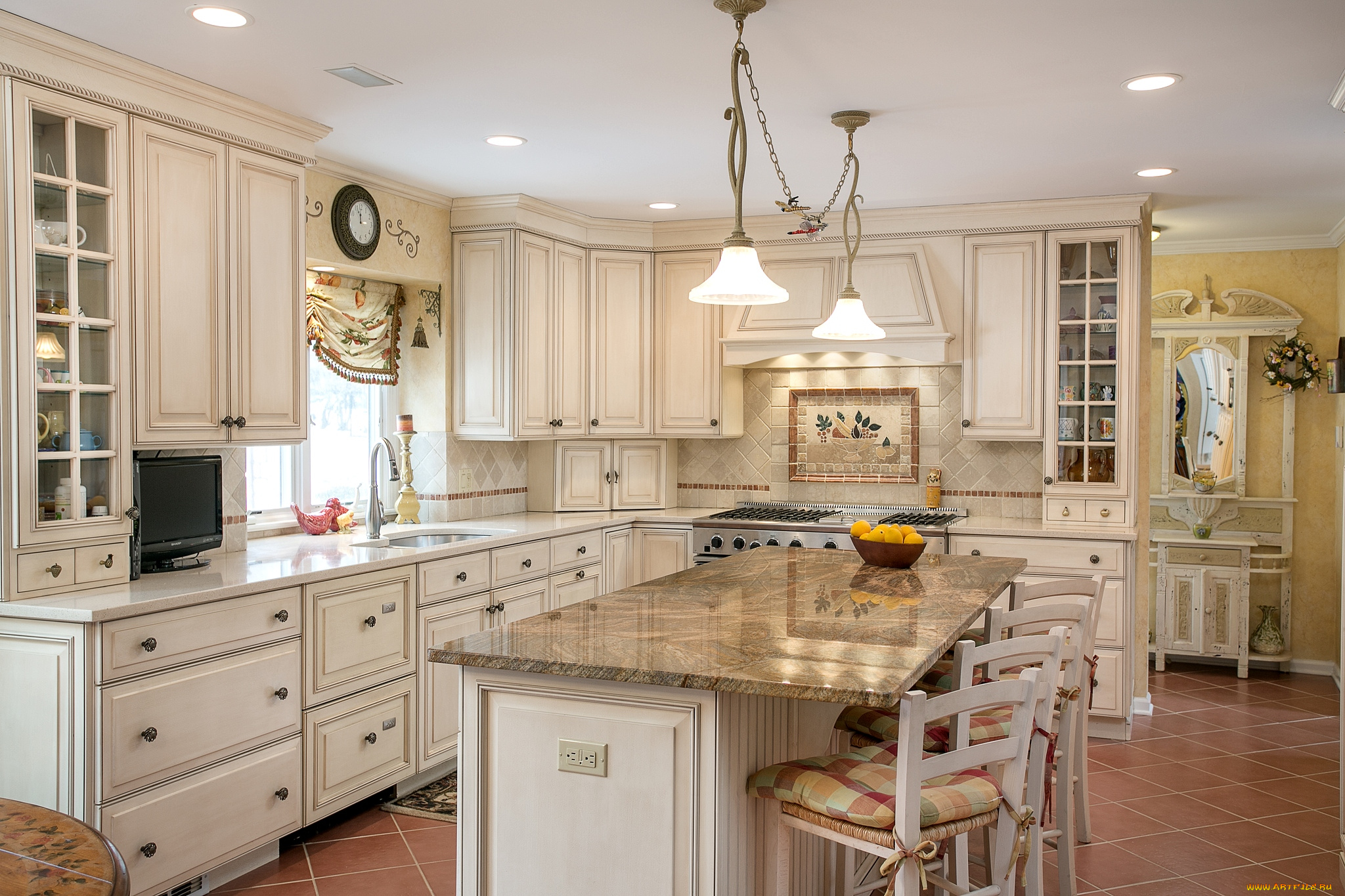 интерьер, кухня, стулья, мебель, стол