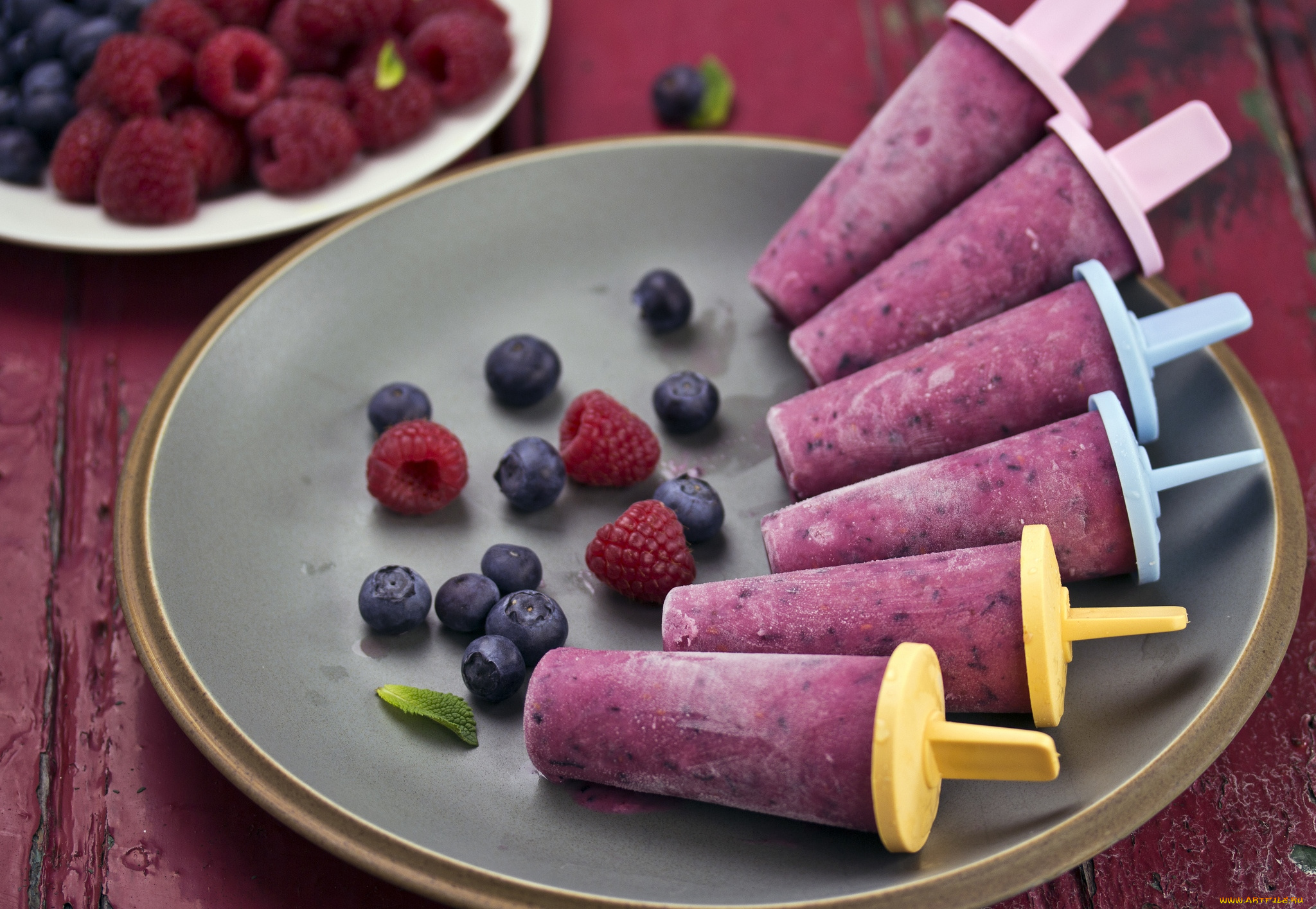 еда, мороженое, десерты, голубика, малина