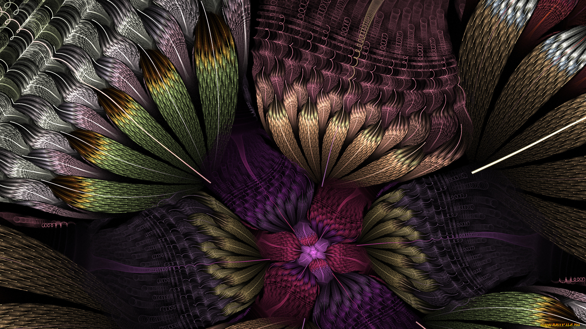 3д, графика, фракталы, , fractal, узор, цвета, фон