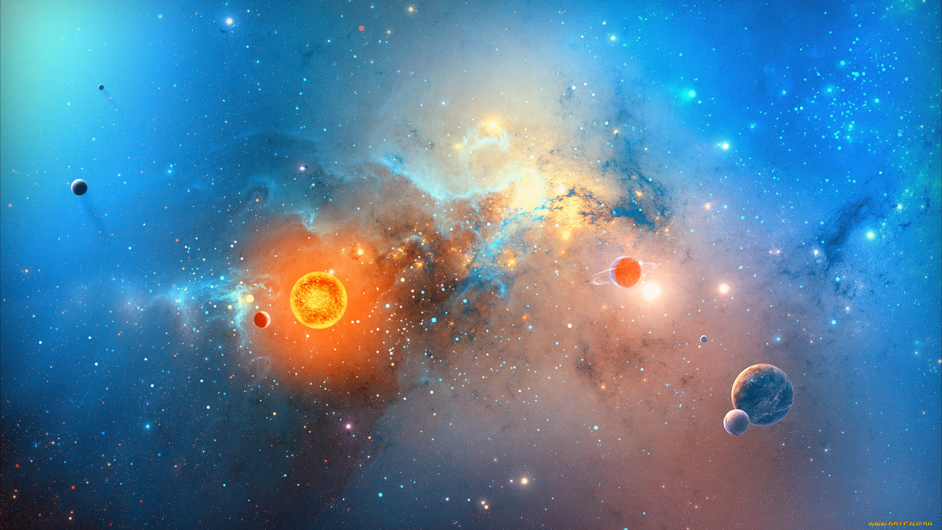 космос, арт, планеты