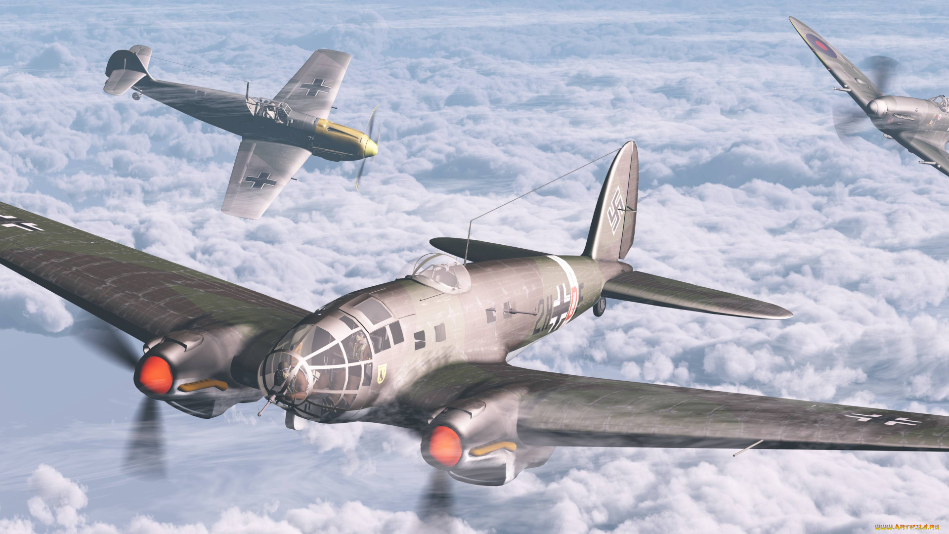 рисованные, авиация, полет