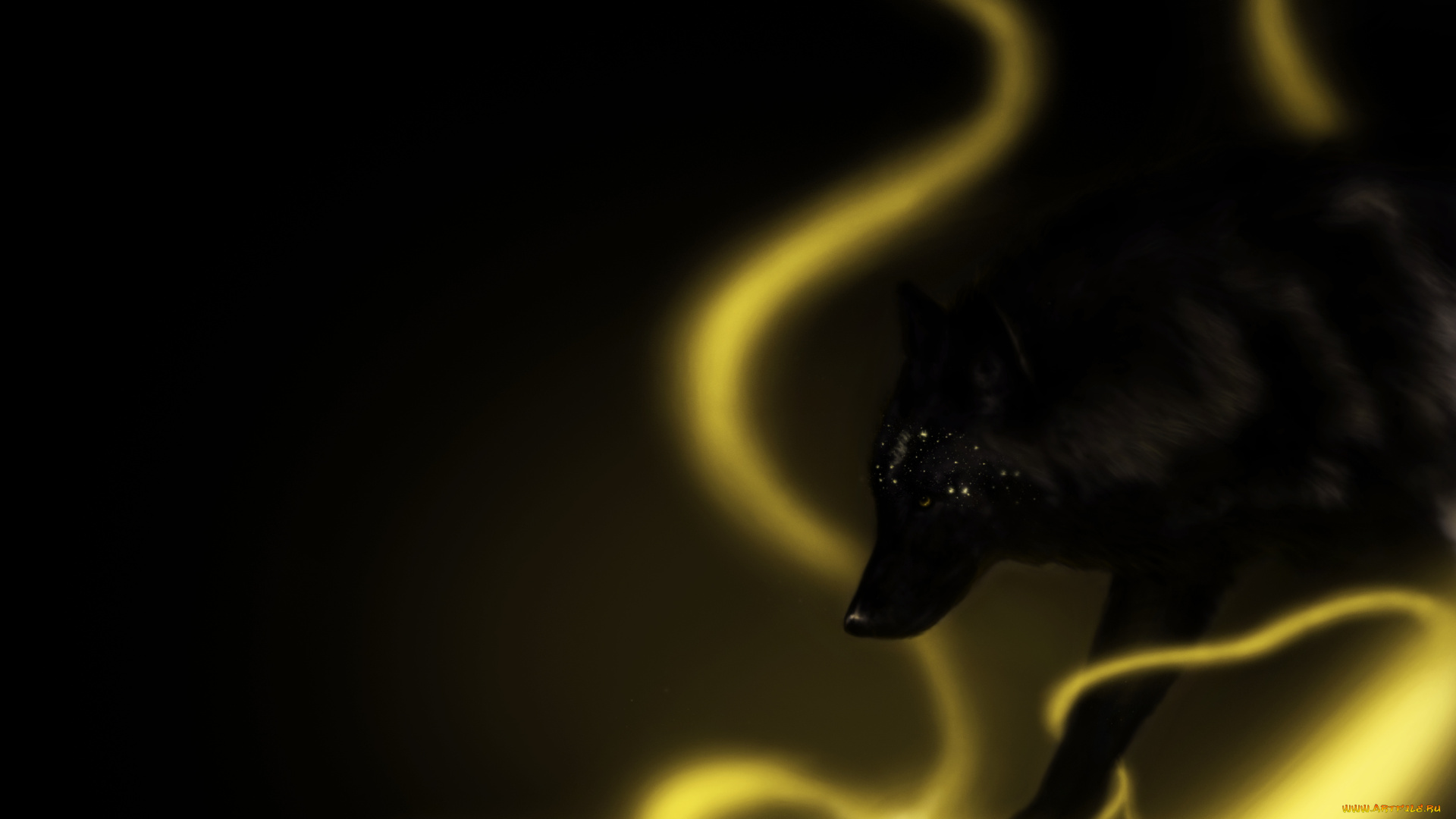 рисованные, животные, , волки, волк, графика