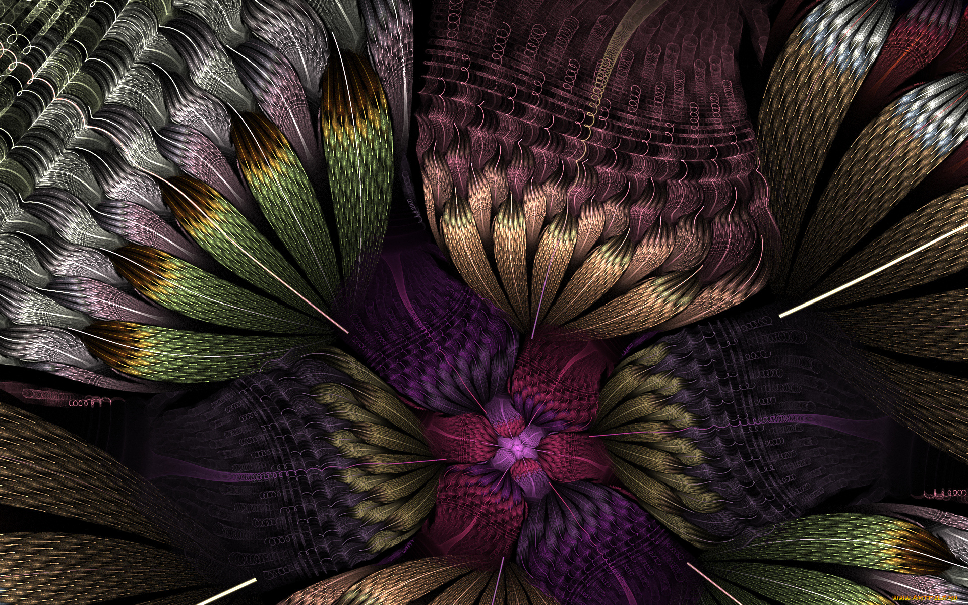 3д, графика, фракталы, , fractal, узор, цвета, фон