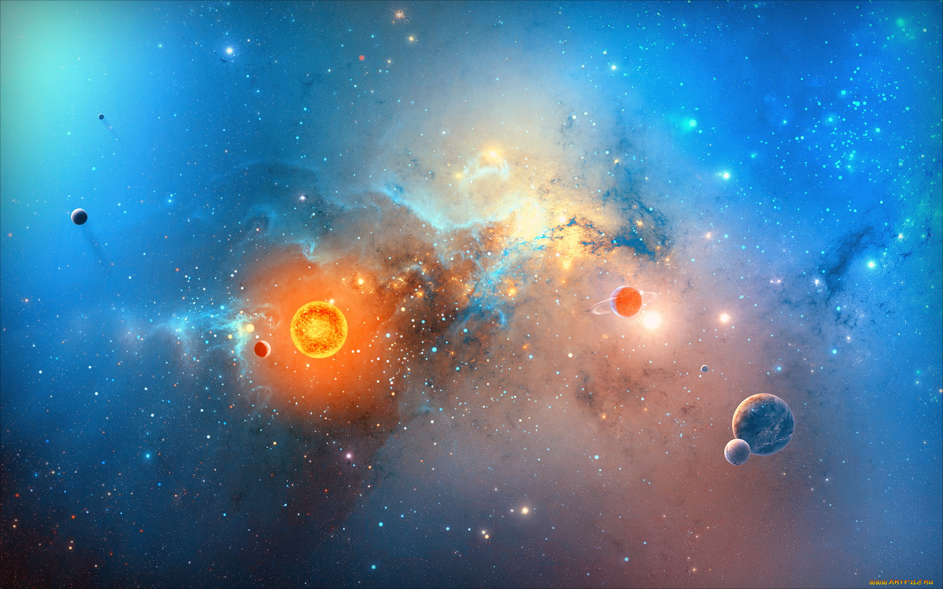 космос, арт, планеты