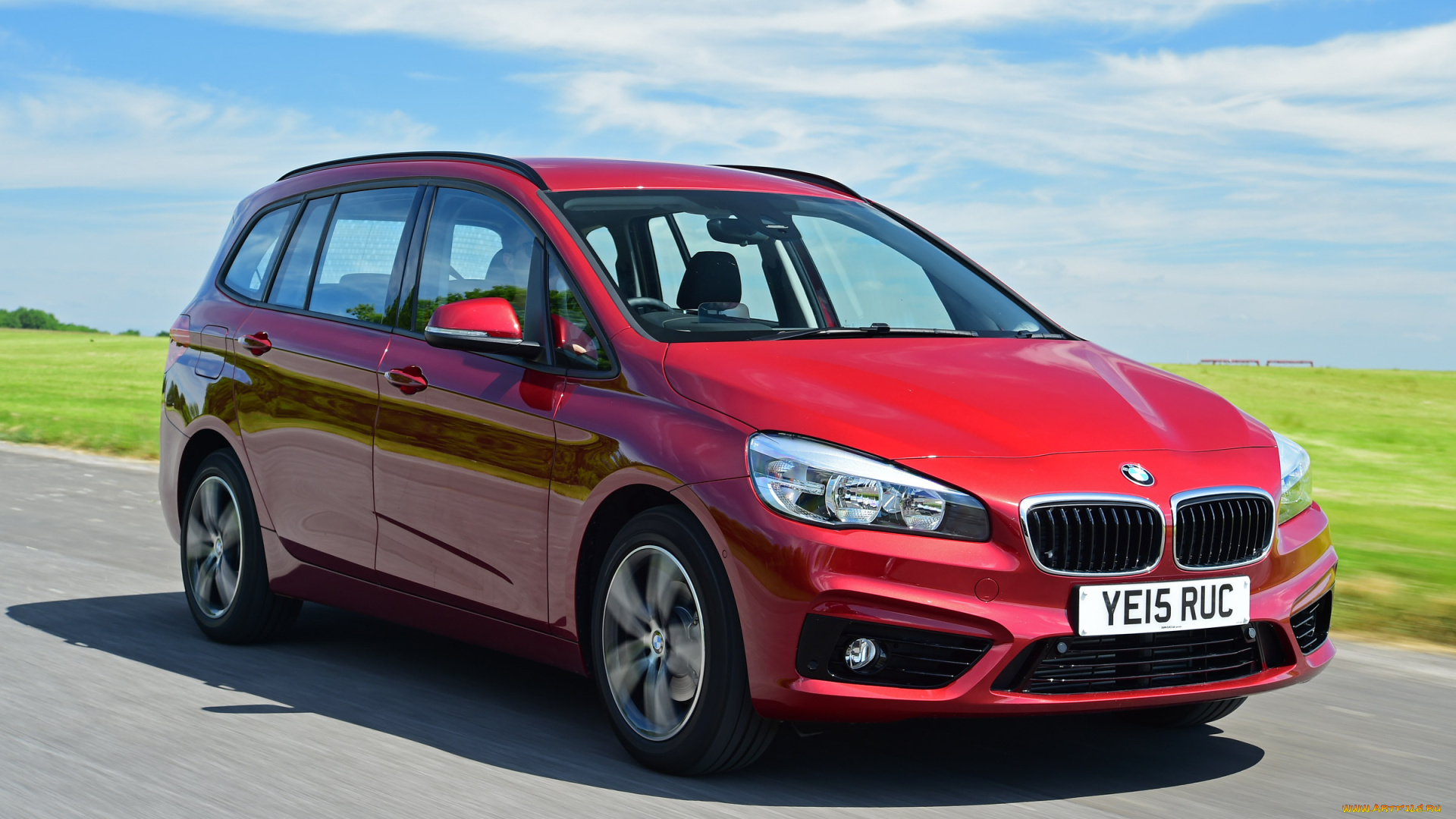 автомобили, bmw, красный, 2015г, f46, uk-spec, line, sport, tourer, gran, 216d