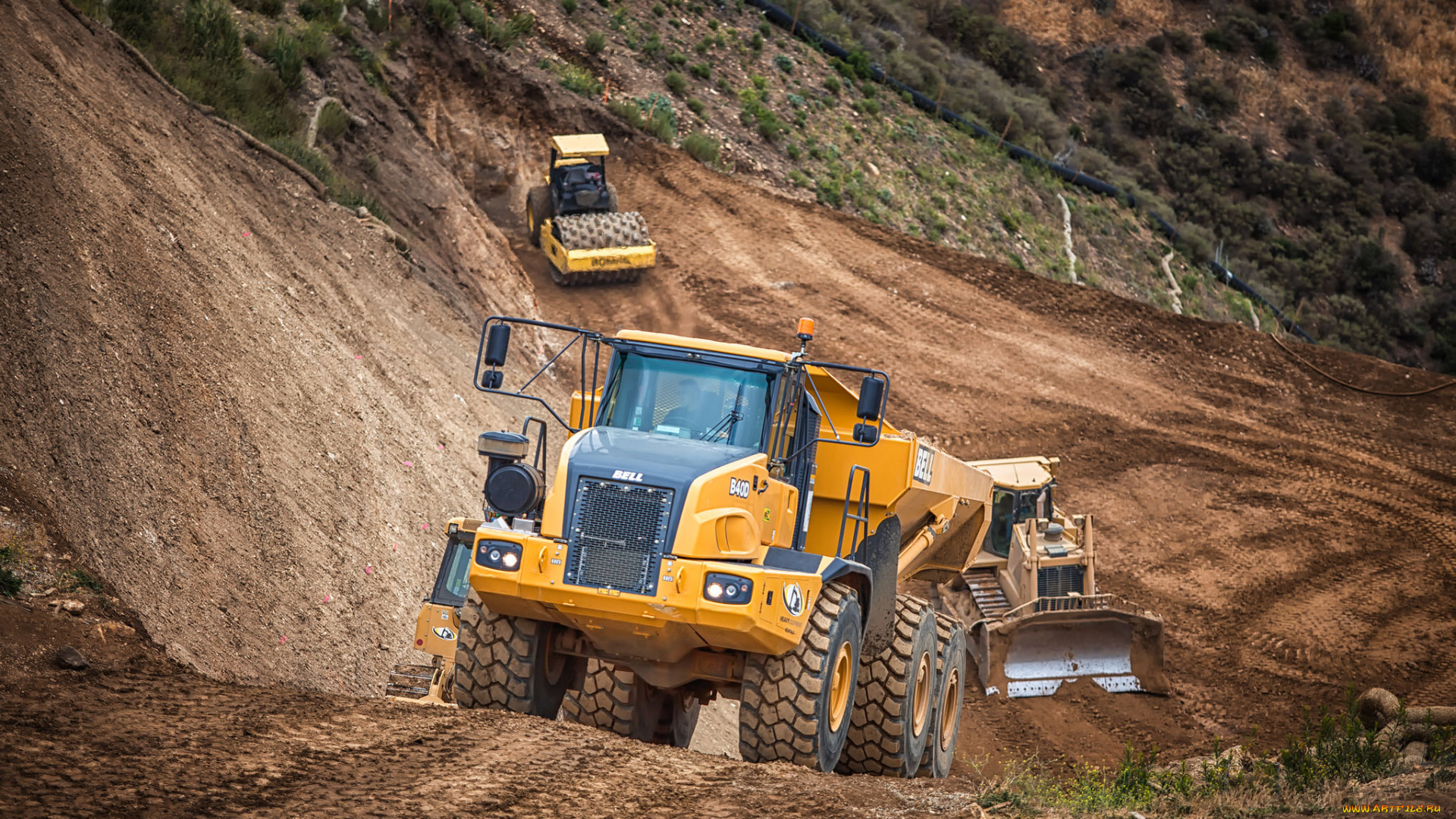 bell, b40d, articulated, dump, truck, техника, строительная, техника, карьерный, самосвал