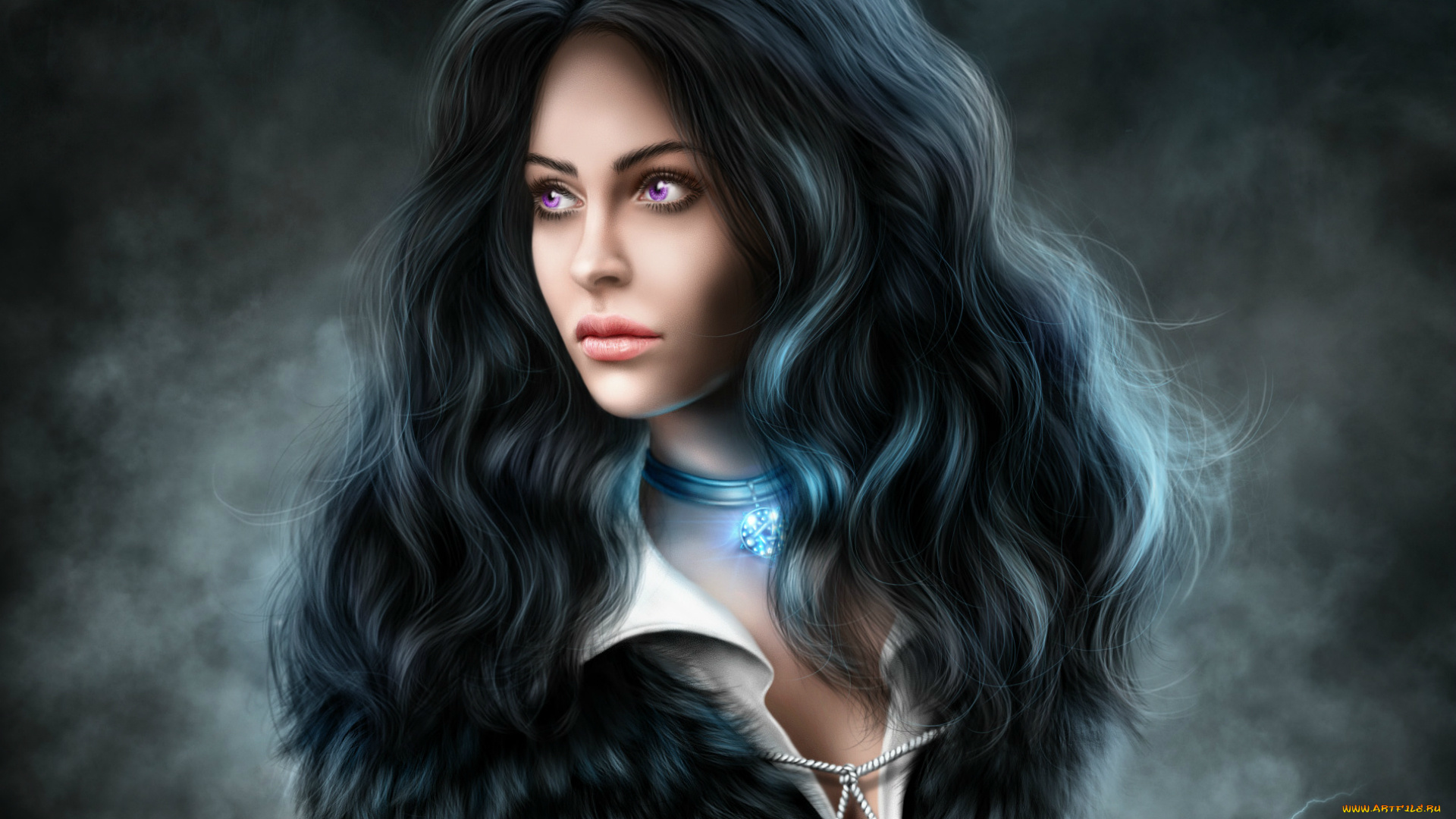 рисованное, люди, девушка, загадка, брюнетка