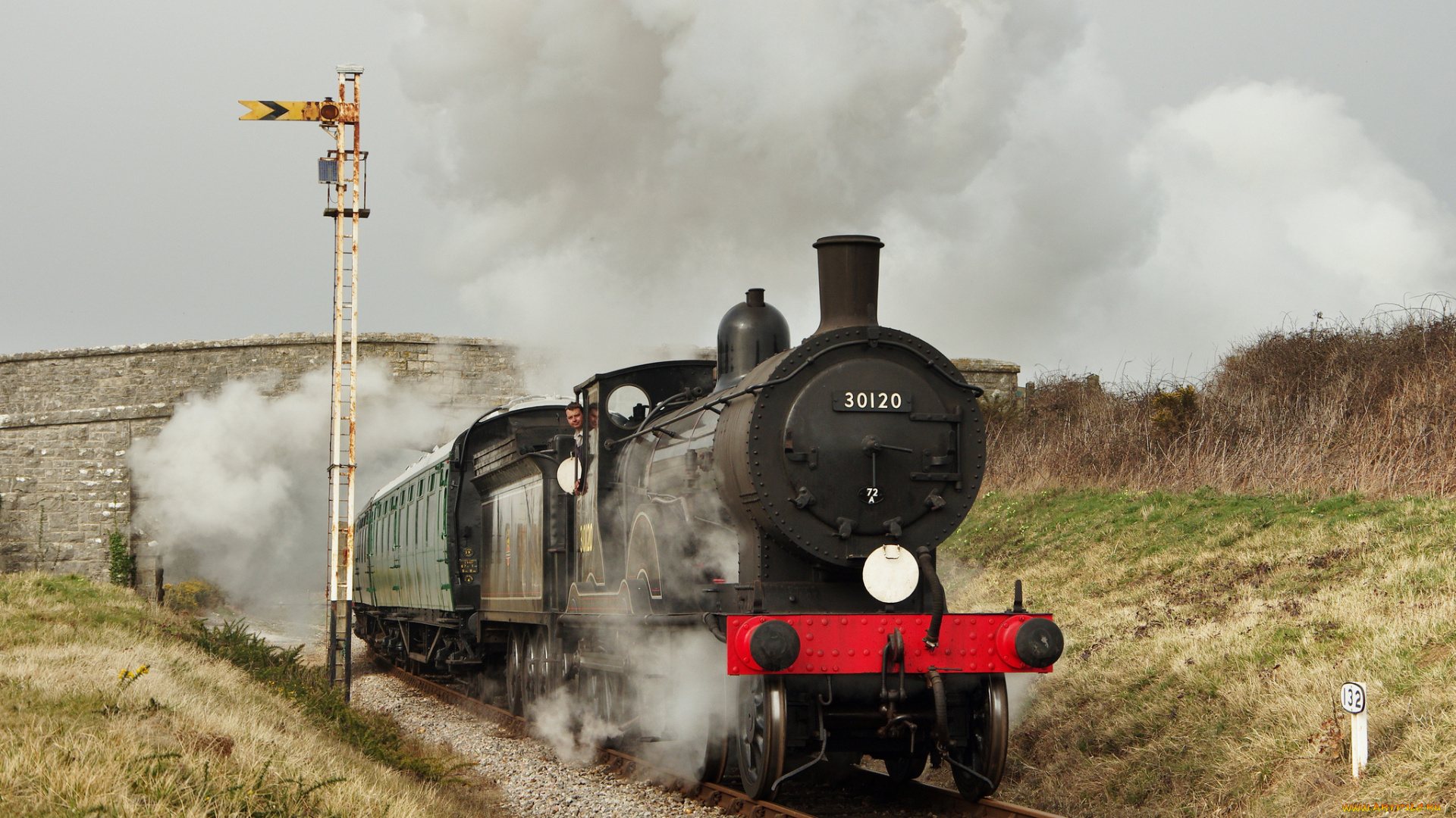 техника, паровозы, дорога, рельсы, паровоз, железная