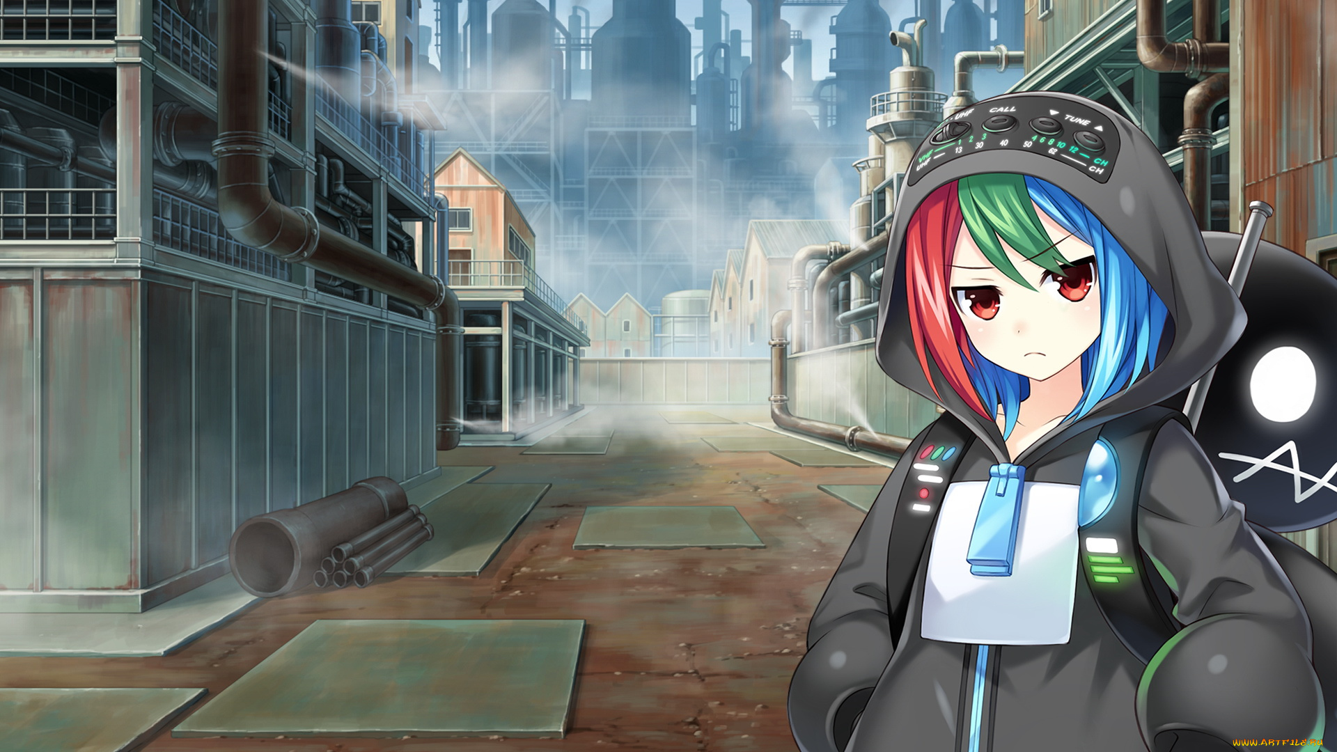 аниме, hyperdimension, neptunia, девушка, взгляд, фон