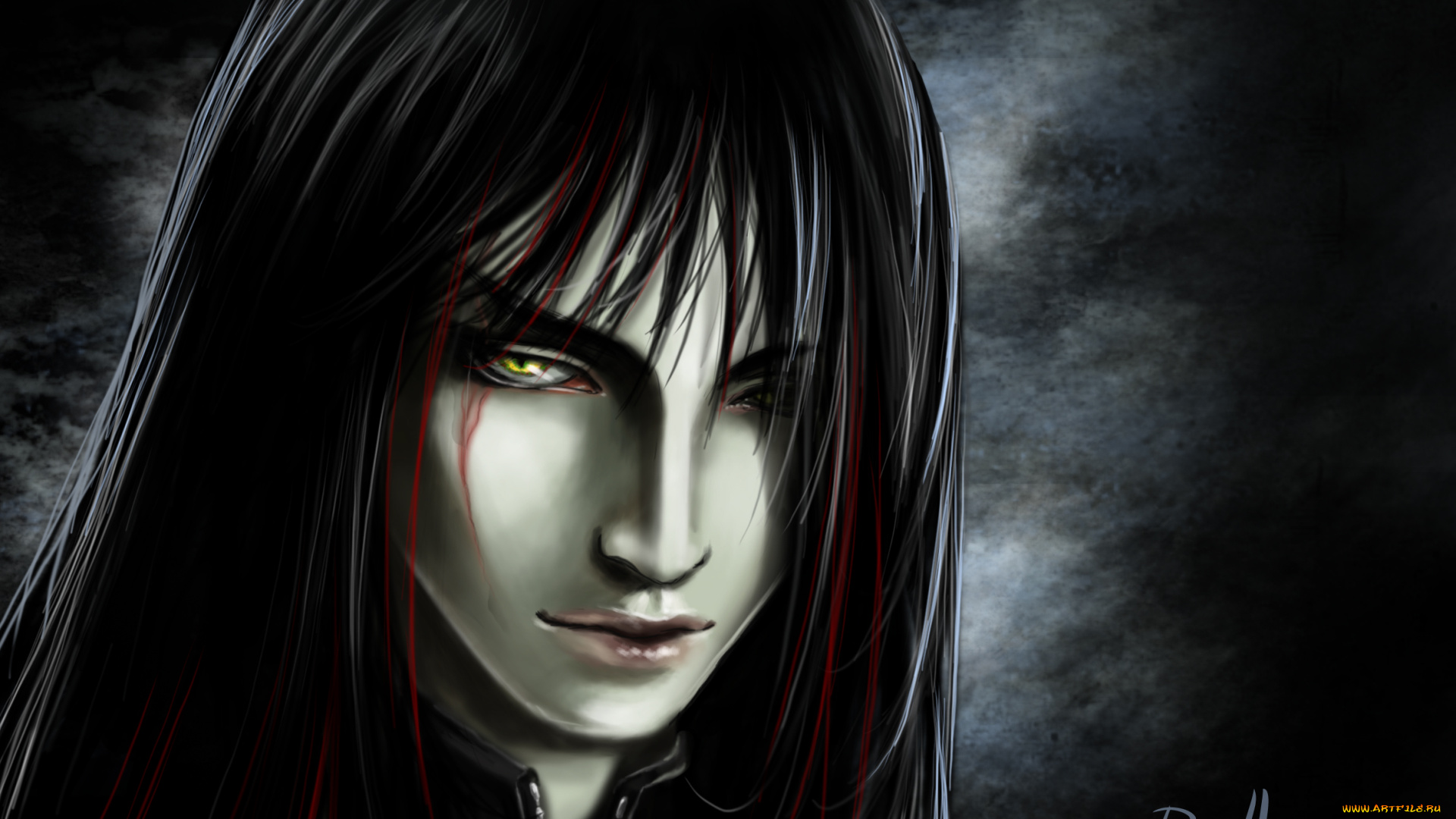 фэнтези, люди, лицо, парень, пряди, кровь