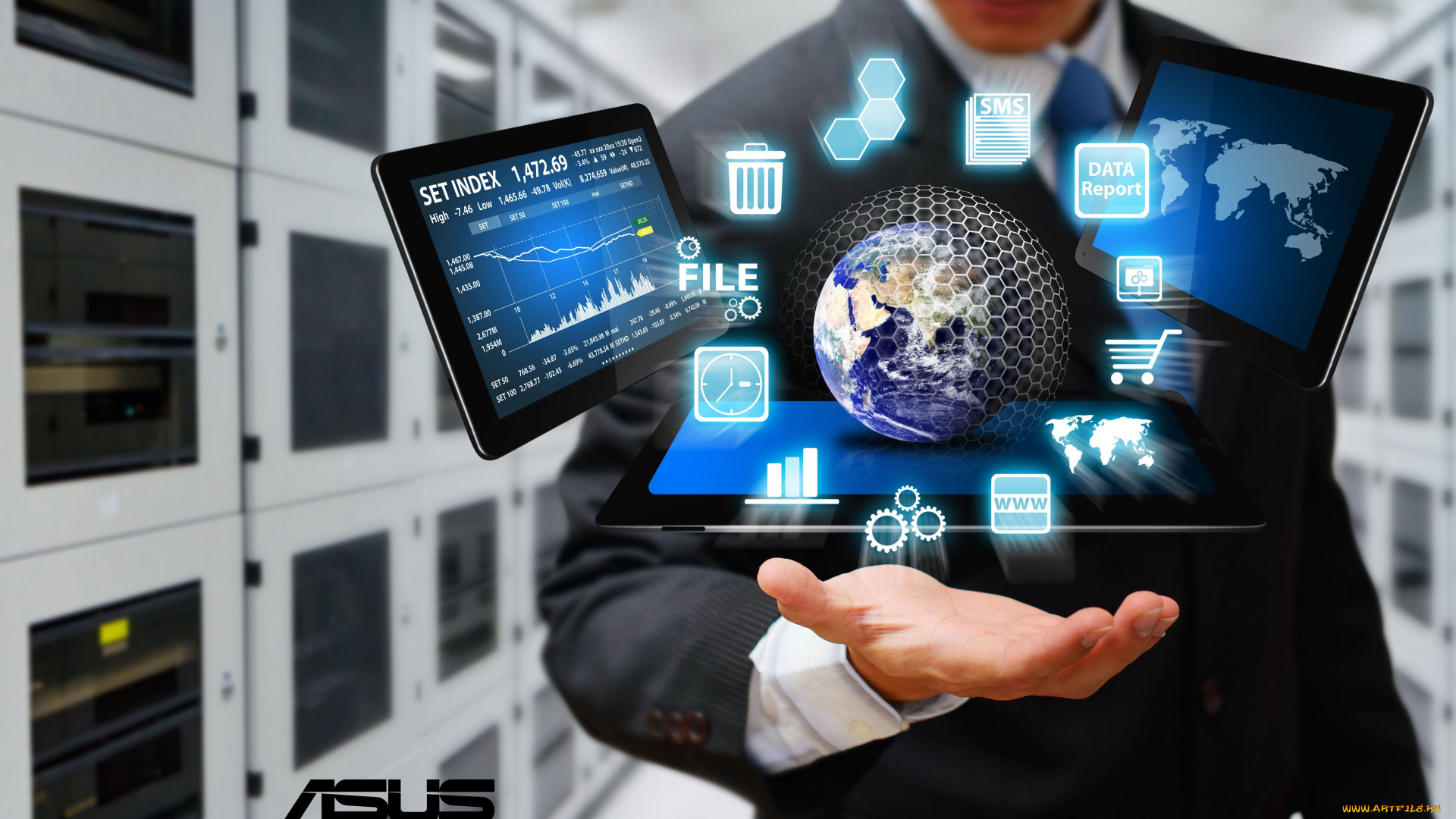 компьютеры, asus, фон, логотип