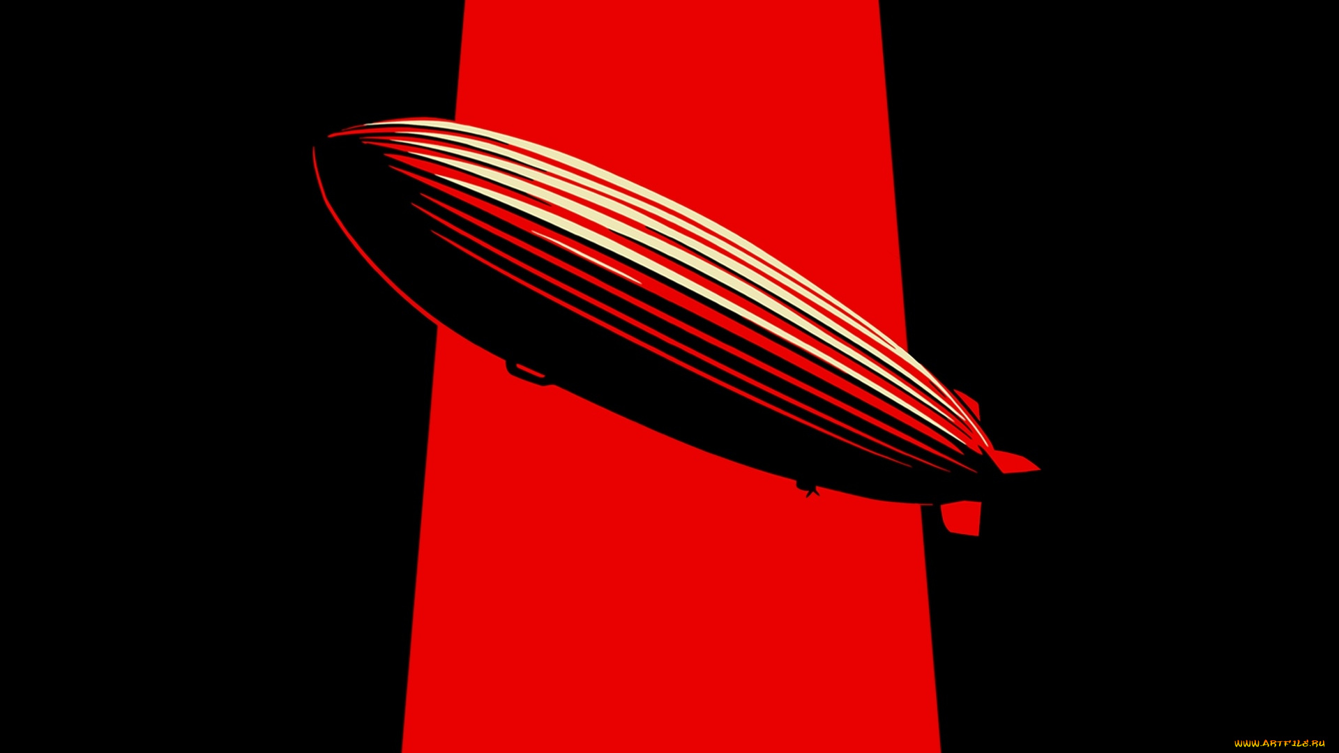 рисованное, минимализм, дирижабль