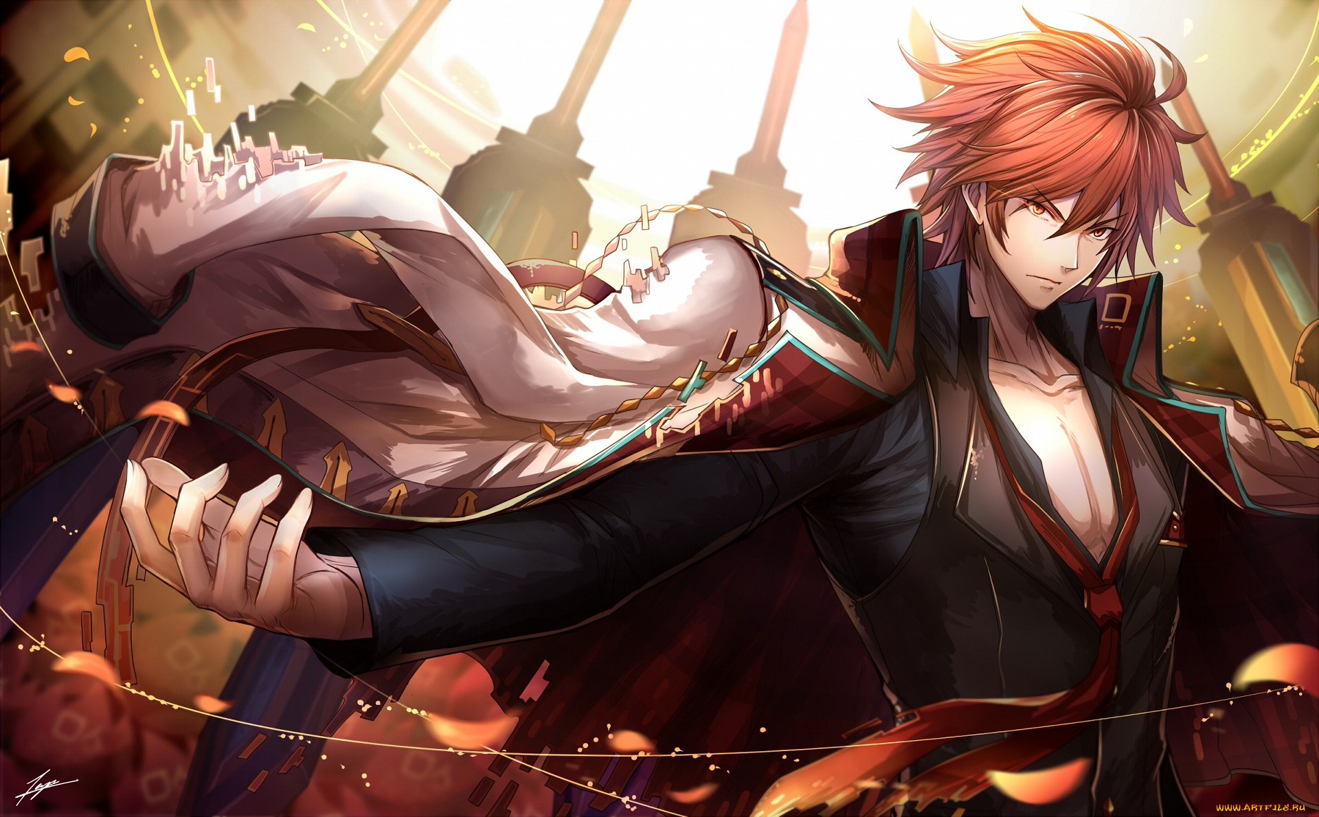 аниме, unknown, , другое, парень, фон, взгляд