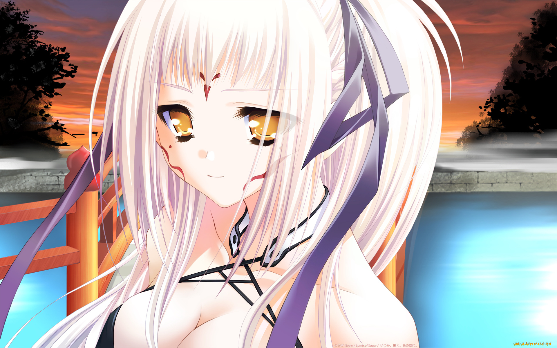 аниме, unknown, , другое, девушка, взгляд, фон