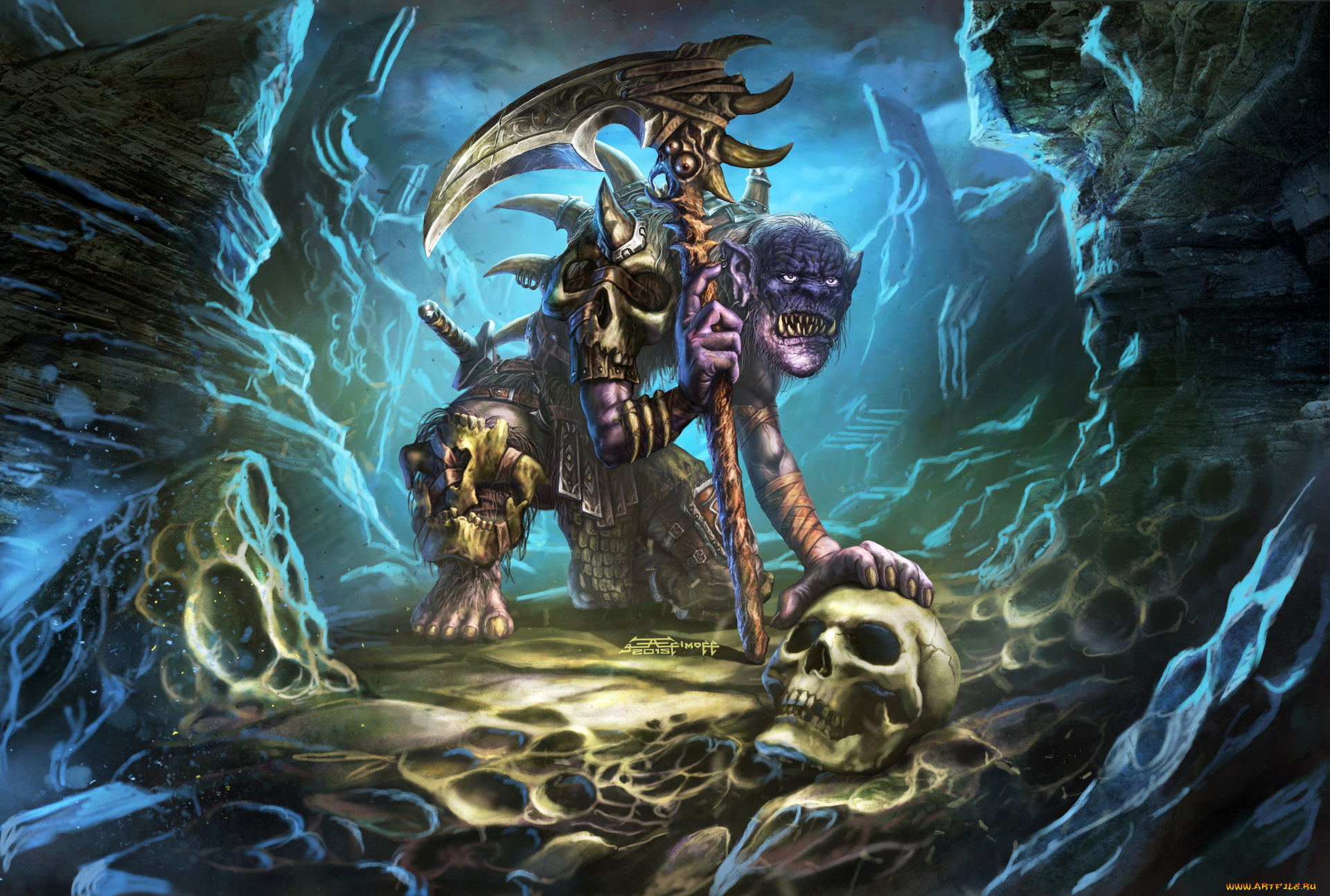 фэнтези, существа, существо, пещера, оружие, монстр