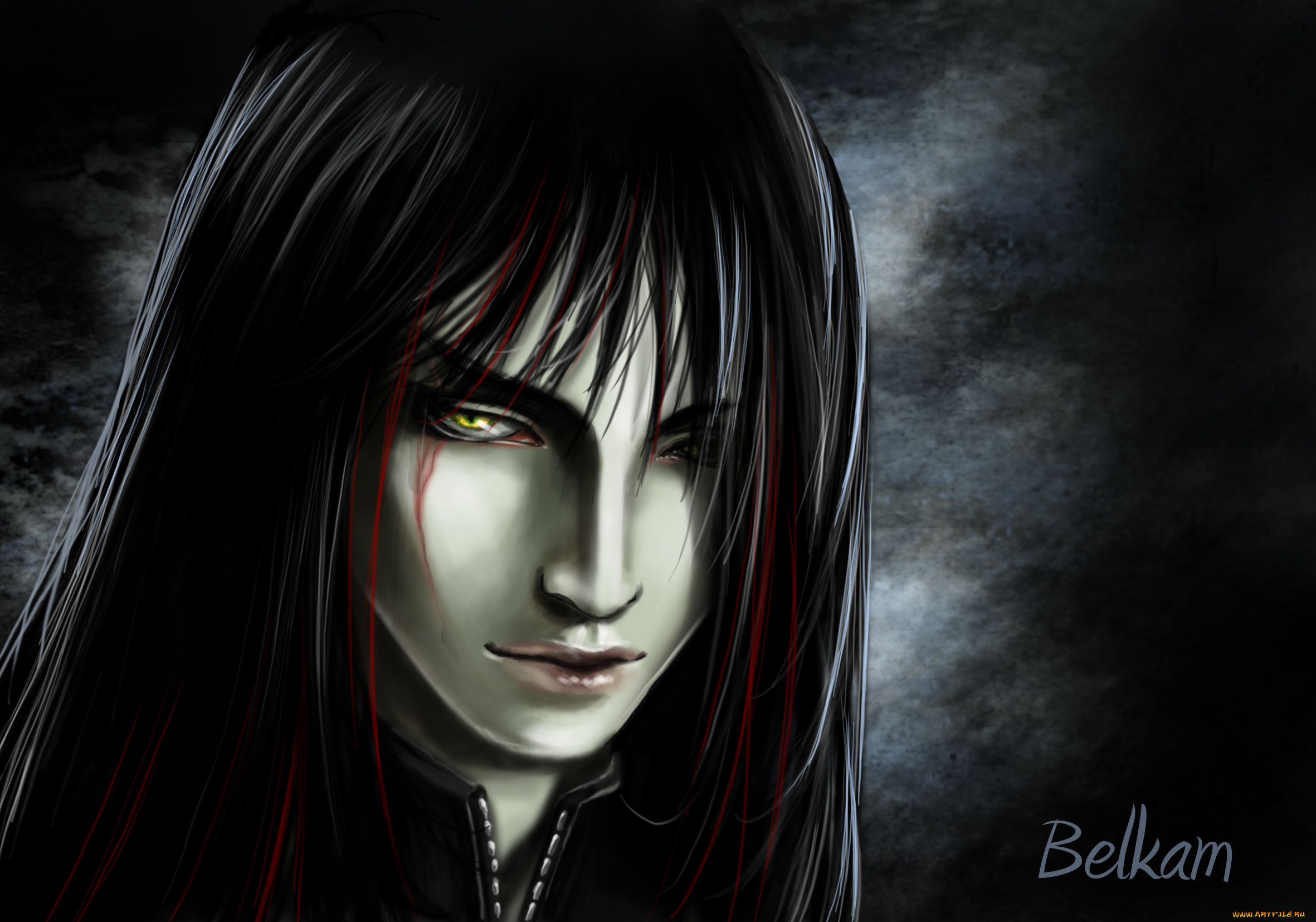 фэнтези, люди, лицо, парень, пряди, кровь