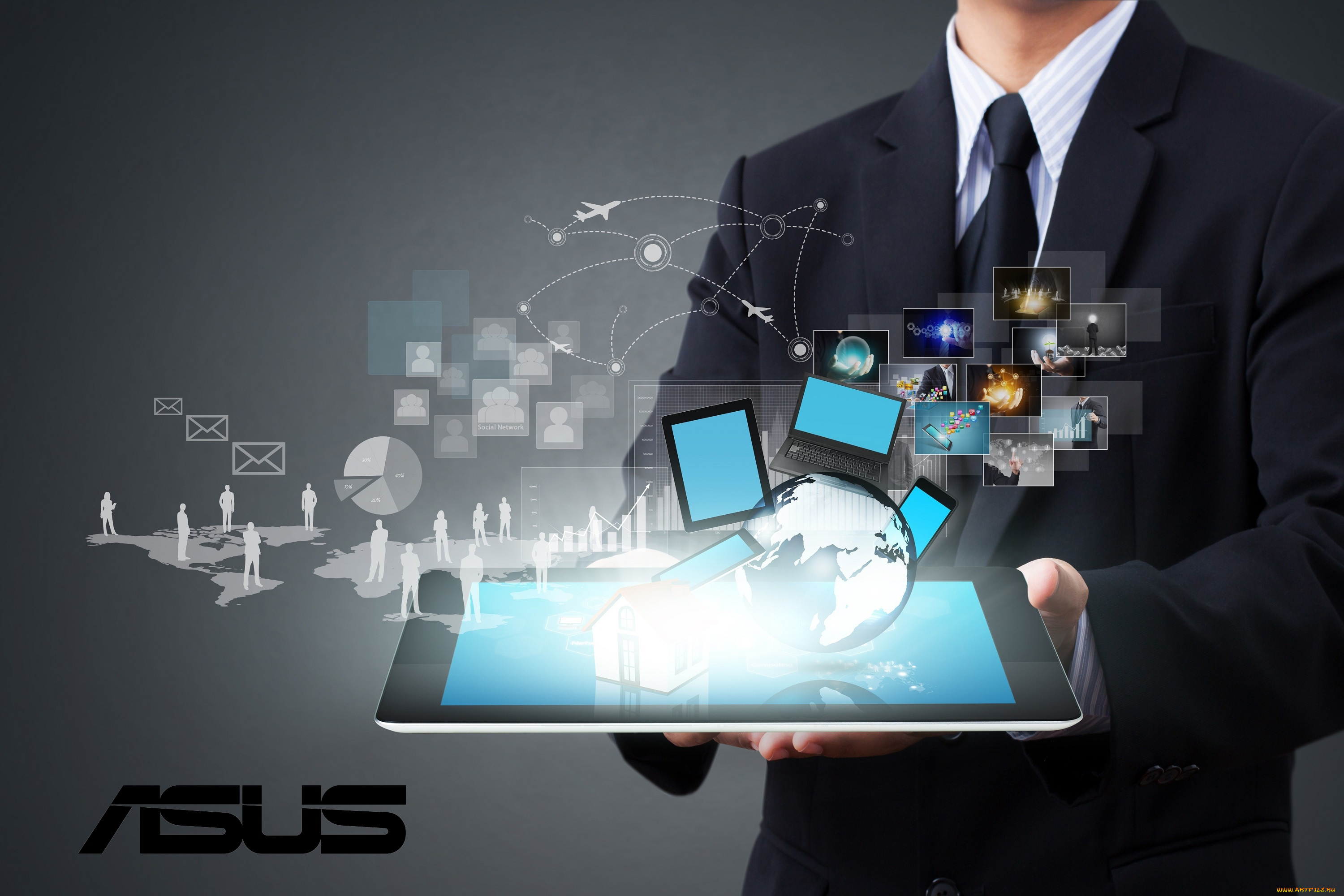 компьютеры, asus, фон, логотип