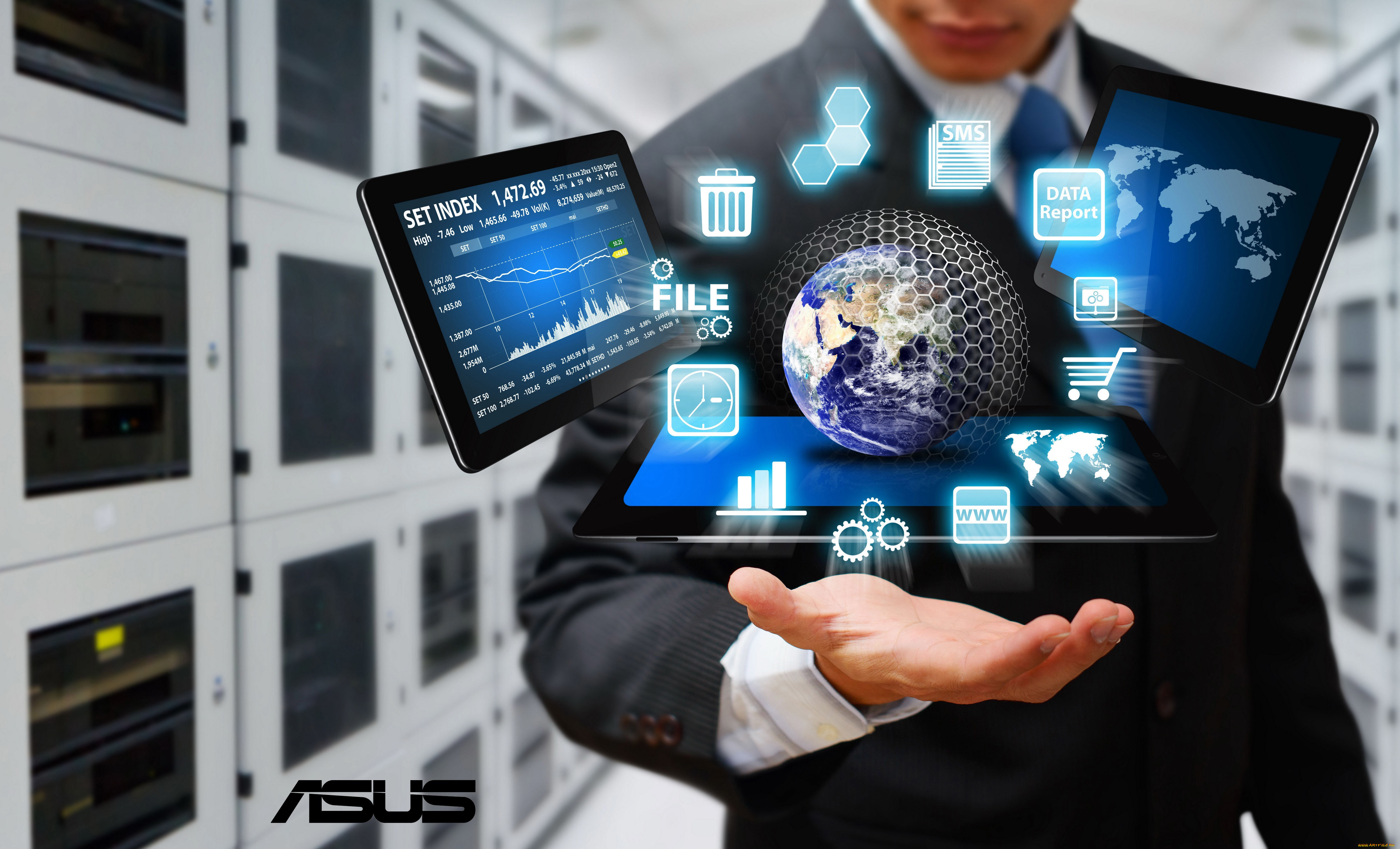 компьютеры, asus, фон, логотип