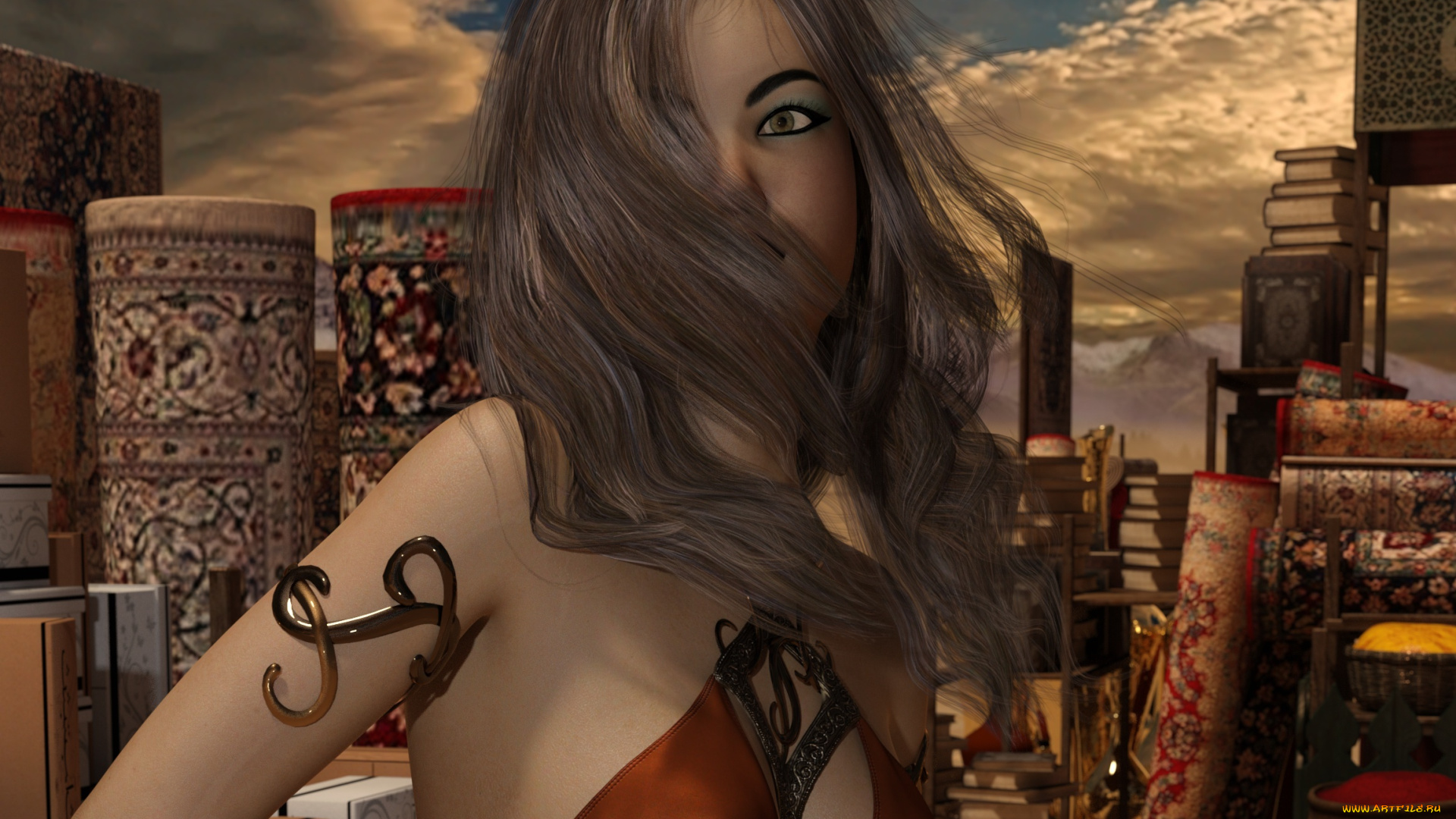 3д, графика, люди, , people, фон, взгляд, девушка