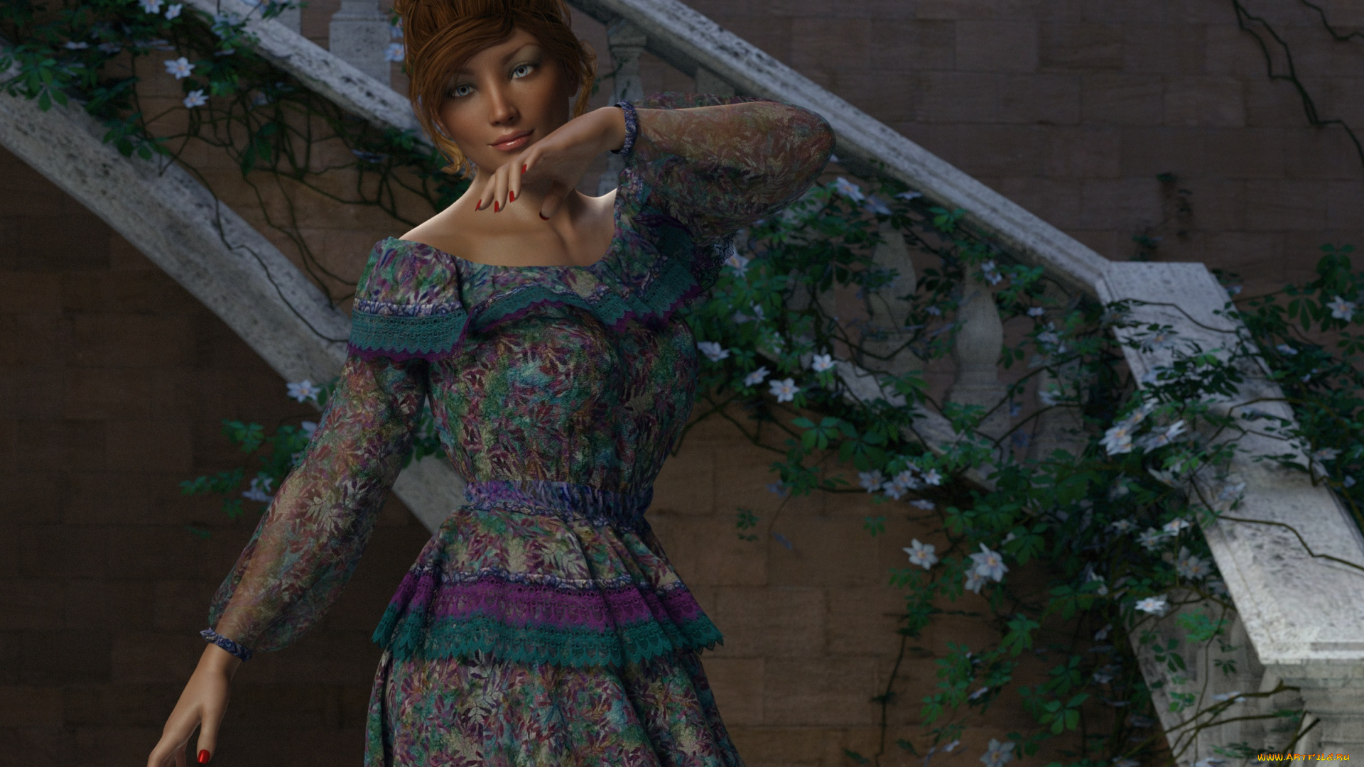 3д, графика, люди, , people, фон, взгляд, девушка