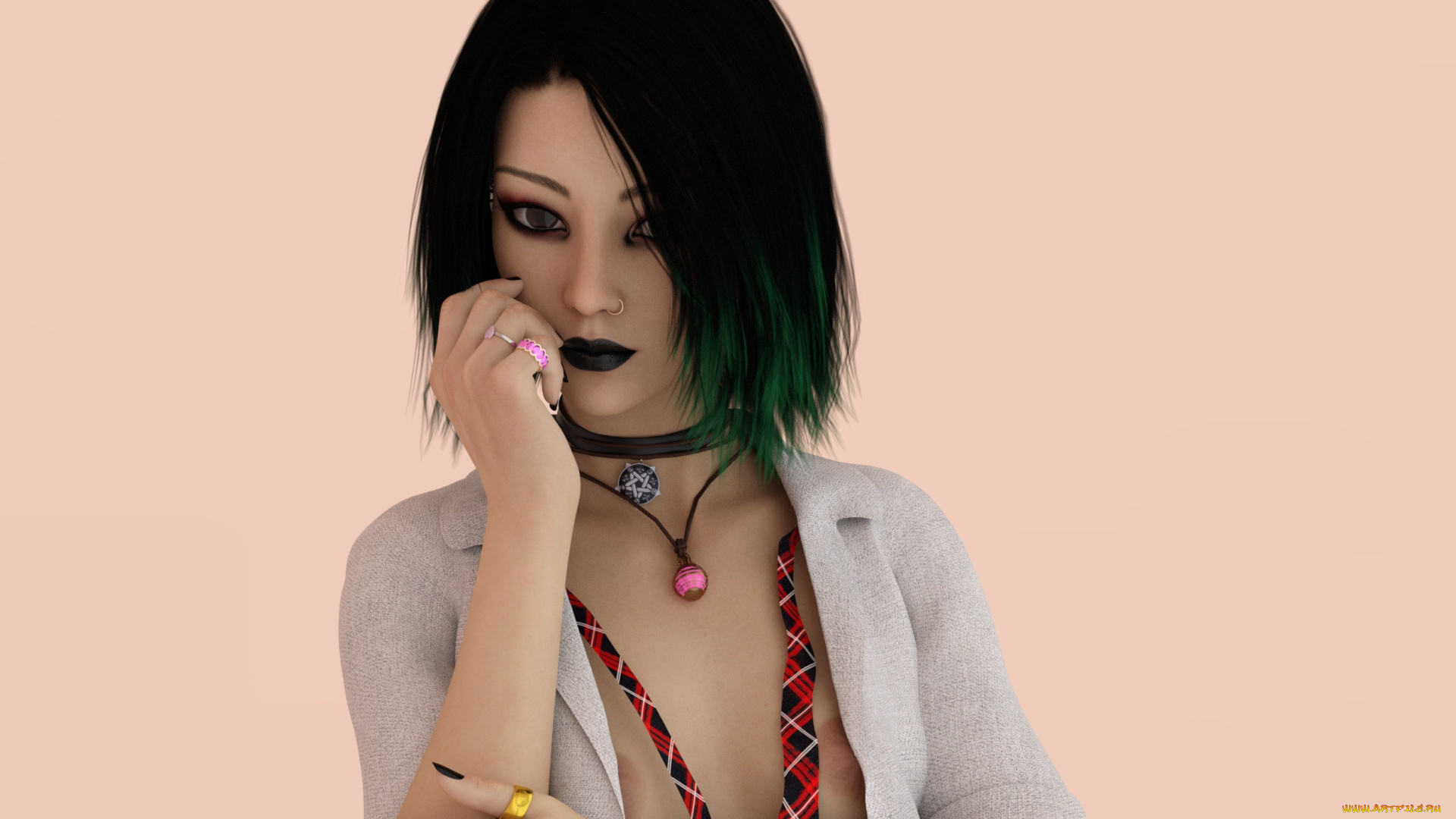 3д, графика, портрет, , portraits, фон, взгляд, девушка