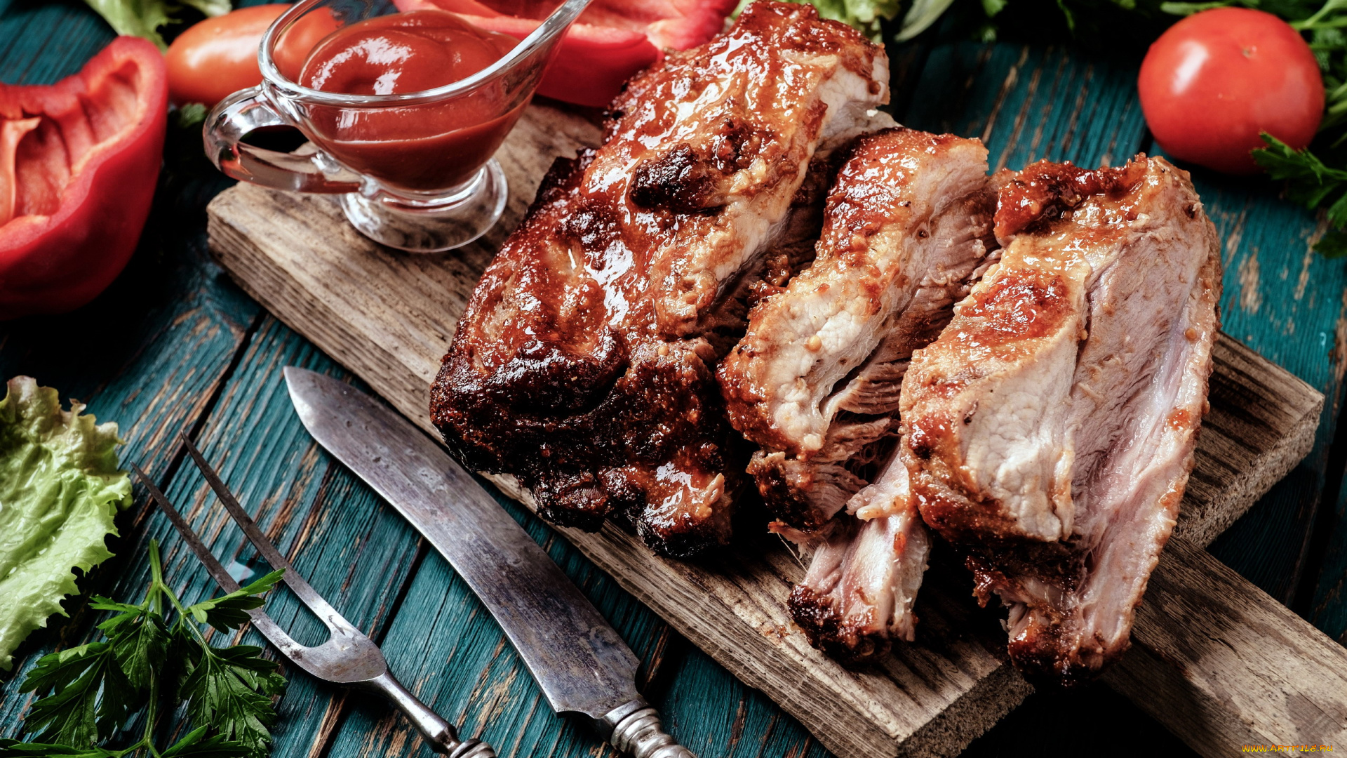 еда, мясные, блюда, соус, перец, мясо