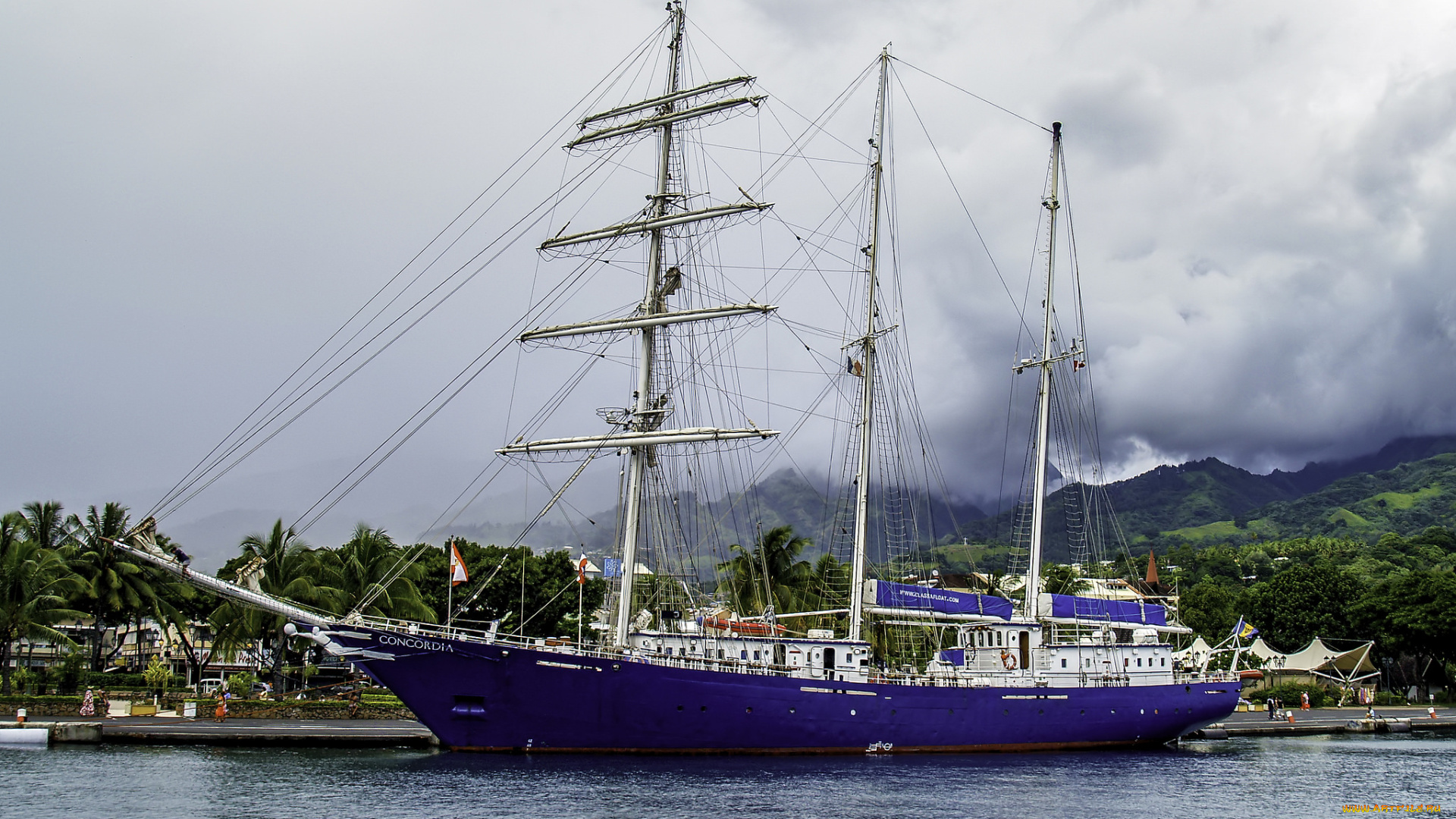 корабли, парусники, паруса, мачты