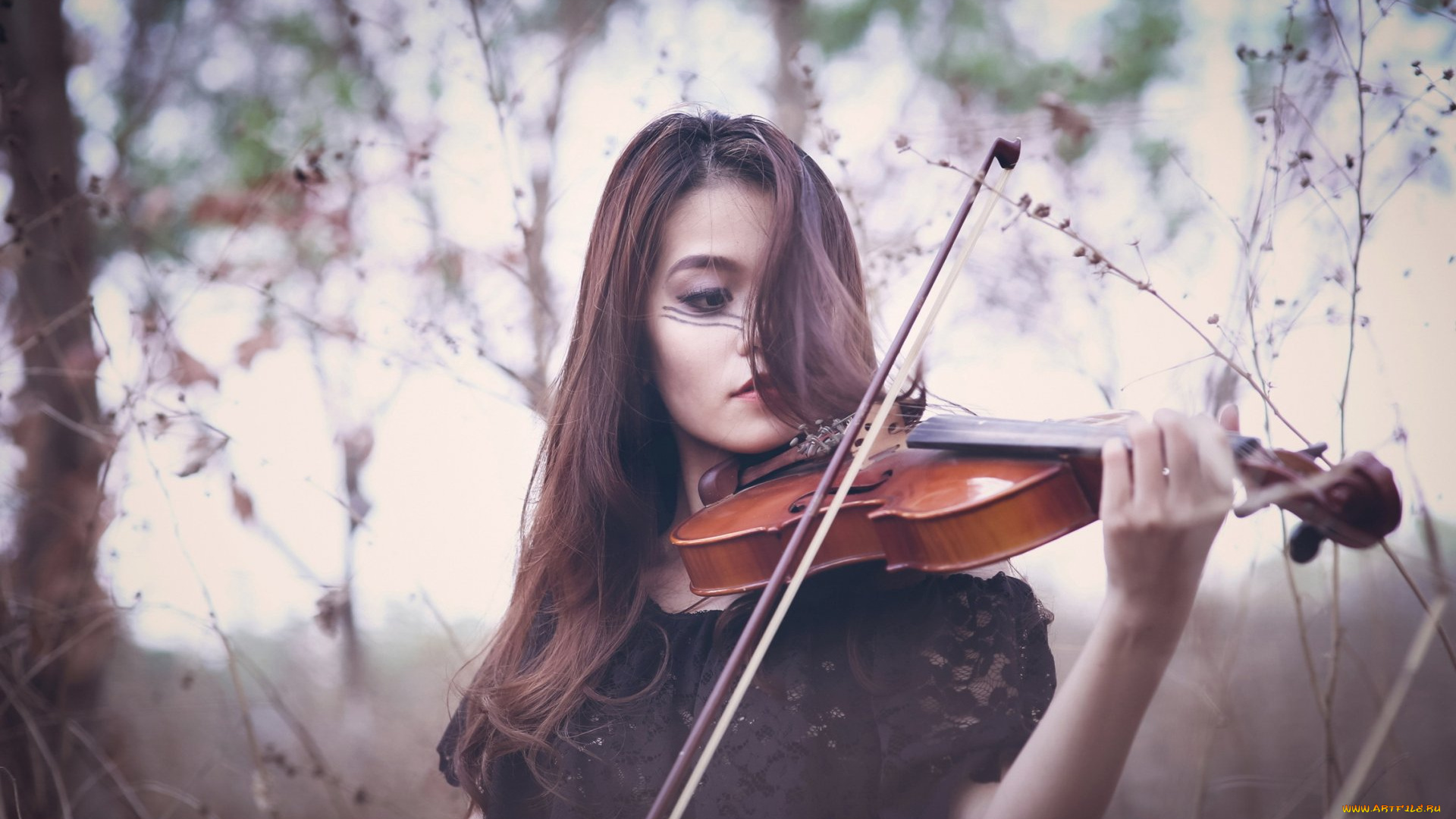 музыка, -другое, природа, девушка, скрипка