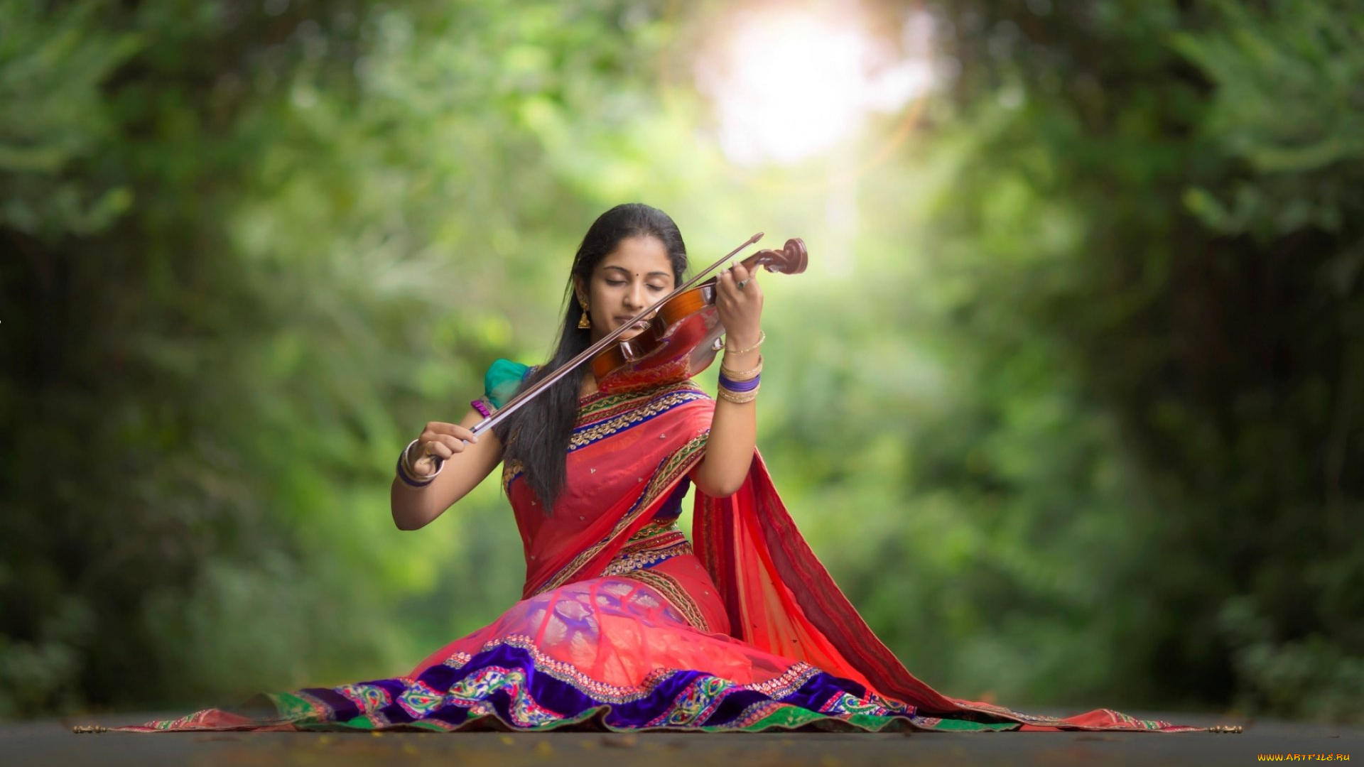 музыка, -другое, природа, скрипка, девушка
